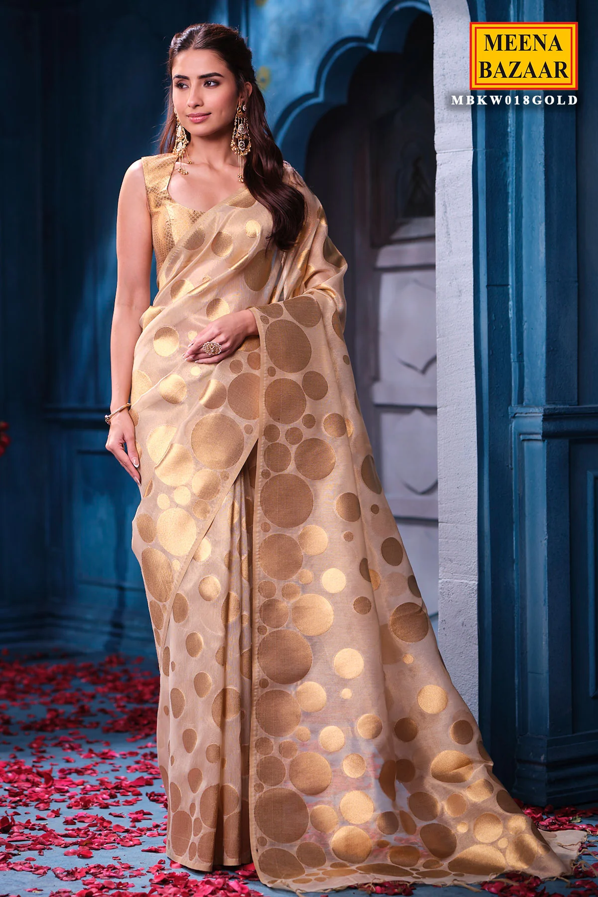Antiqiue Gold Tissue Weaving Saree Festive & Wedding Wear - Image 2