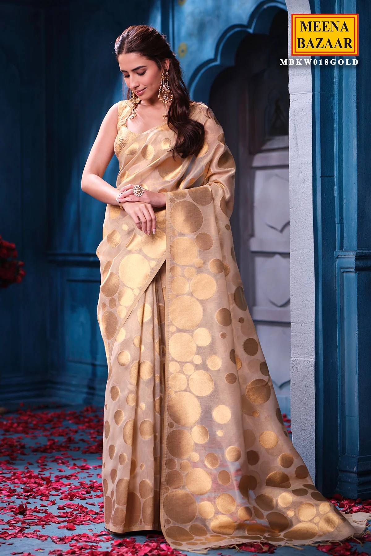 Antiqiue Gold Tissue Weaving Saree Festive & Wedding Wear - Image 7