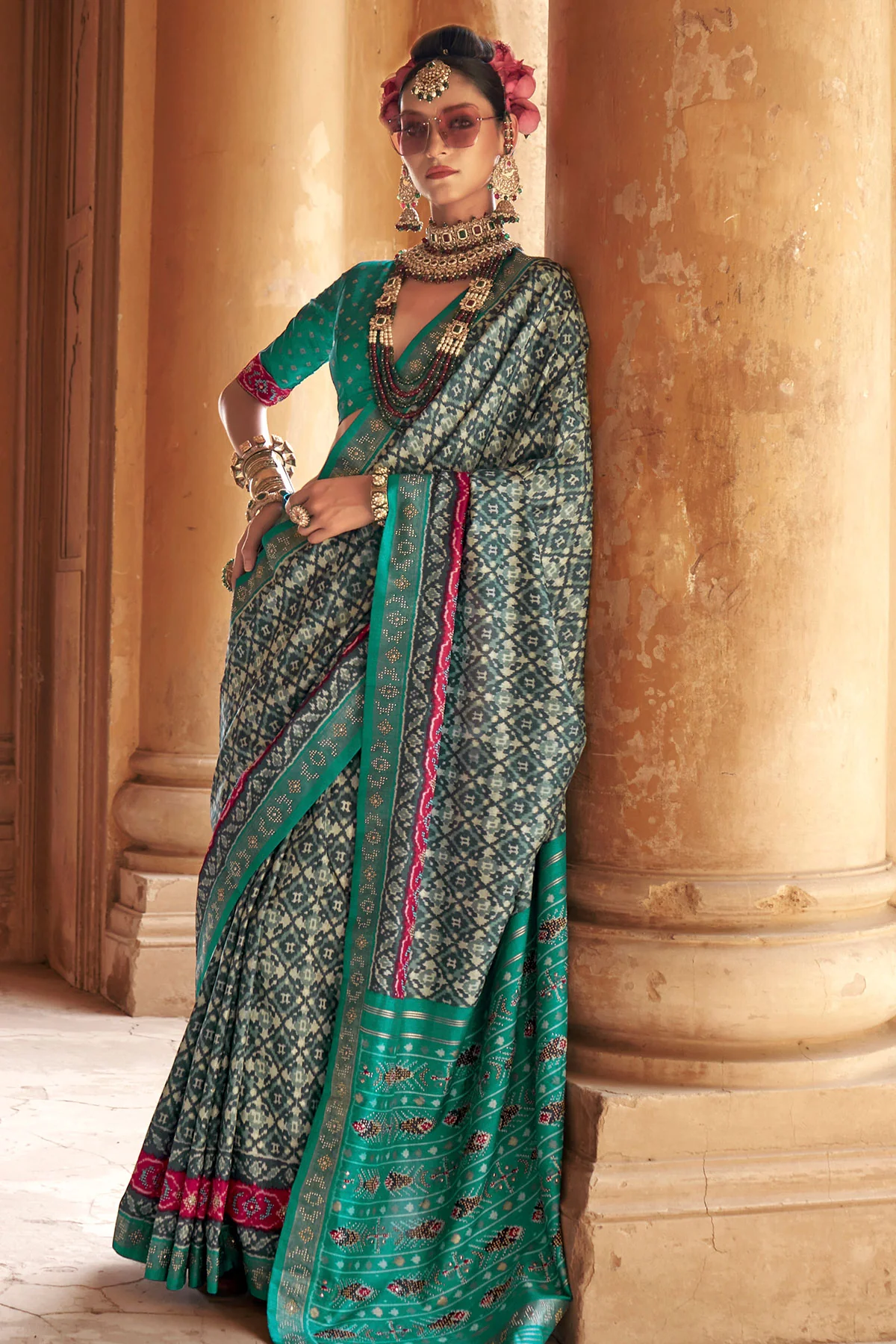 Sea Green Silk Saree Festive & Wedding Wear