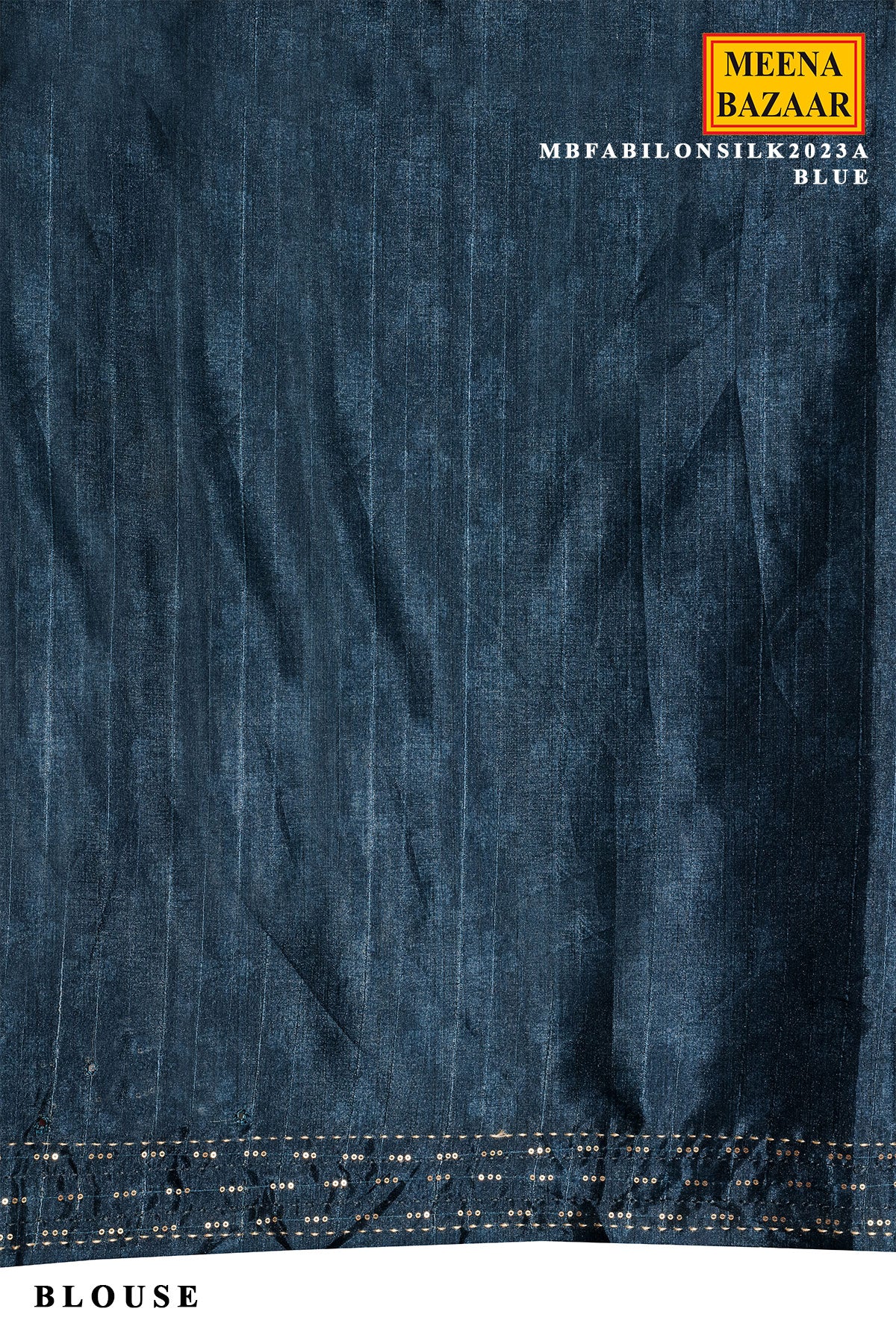 Blue Cotton Embroidered Saree with Elegant Ethnic Detailing - Image 5