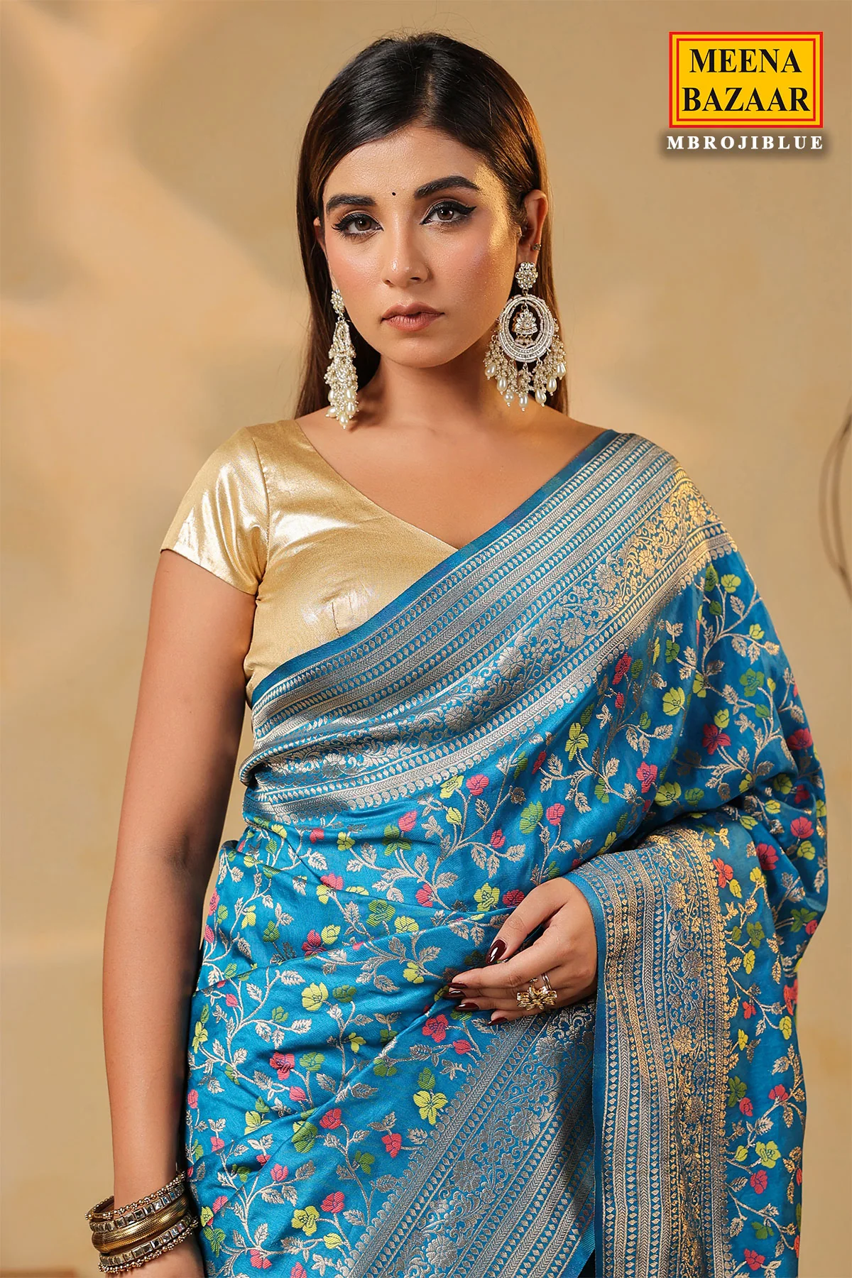 Blue Silk Weaving Saree Elegant Traditional & Party Wear - Image 2