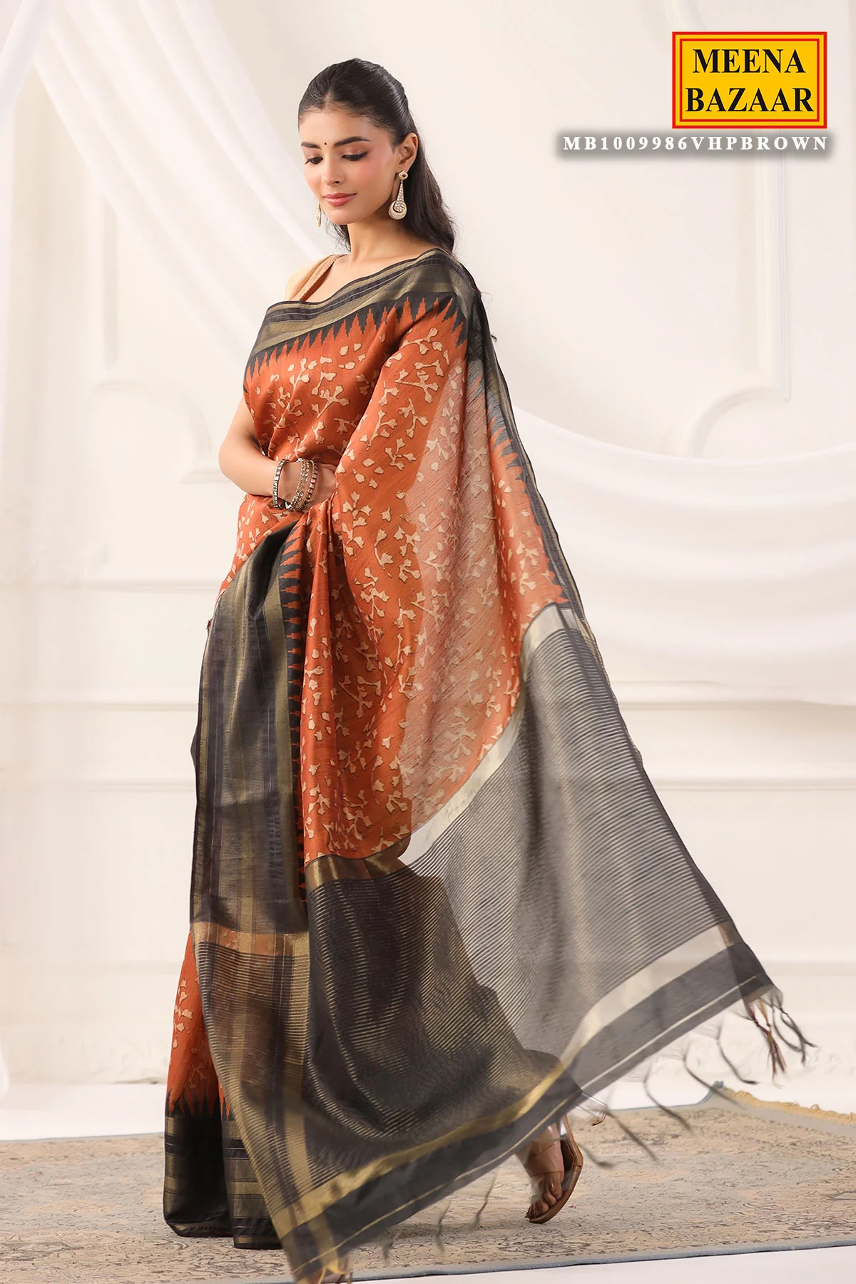 Brown Silk Weaving Saree with Traditional Rich Design | Luxury Ethnic Saree - Image 2