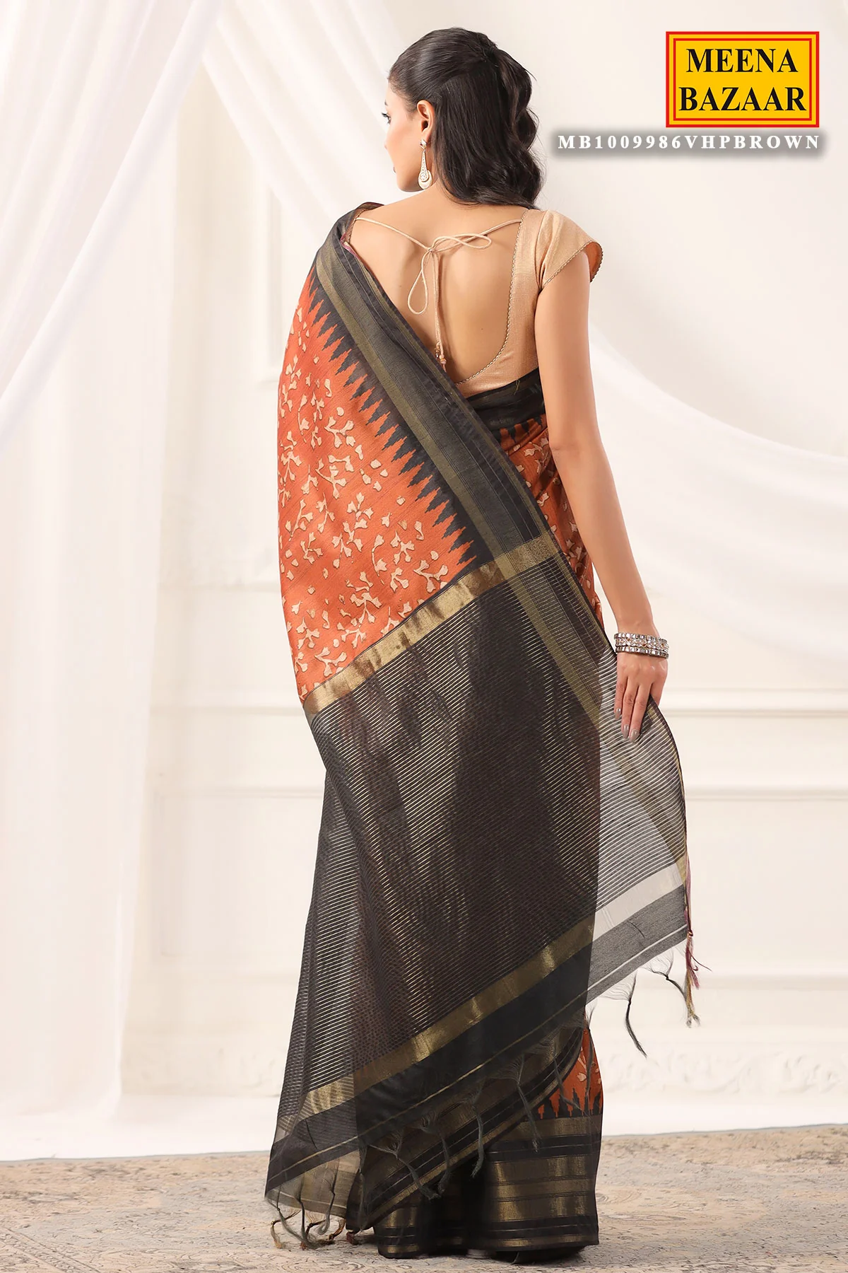 Brown Silk Weaving Saree with Traditional Rich Design | Luxury Ethnic Saree - Image 4