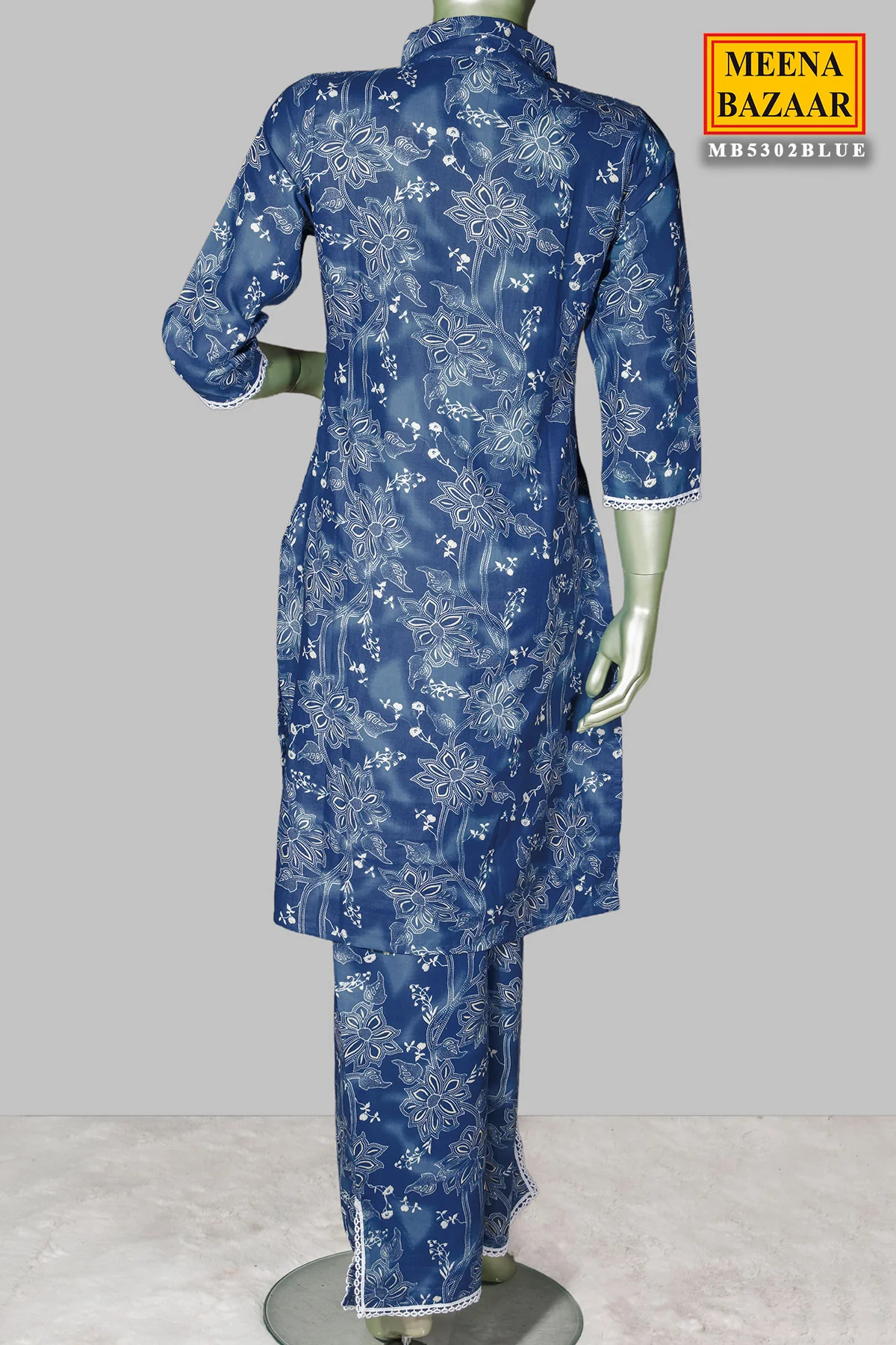 Elegant Blue Cotton Kurti with Stylish Printed Design - Image 5