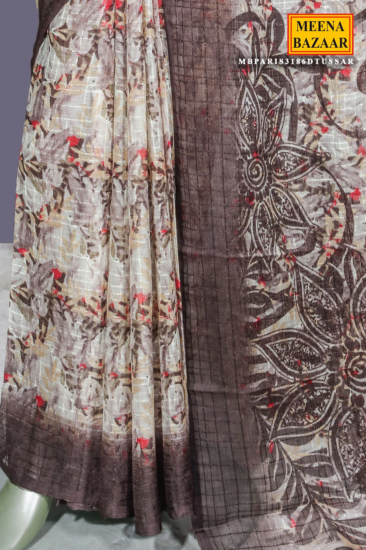 Classic Tussar Georgette Printed Saree - Image 6