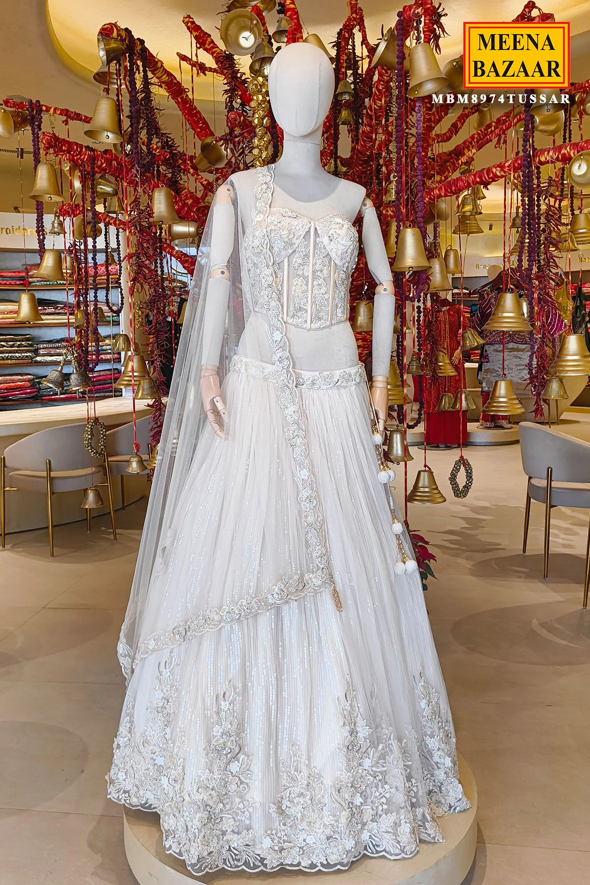 Ethereal Tussar Lehenga Set With Corset Blouse - Image 2