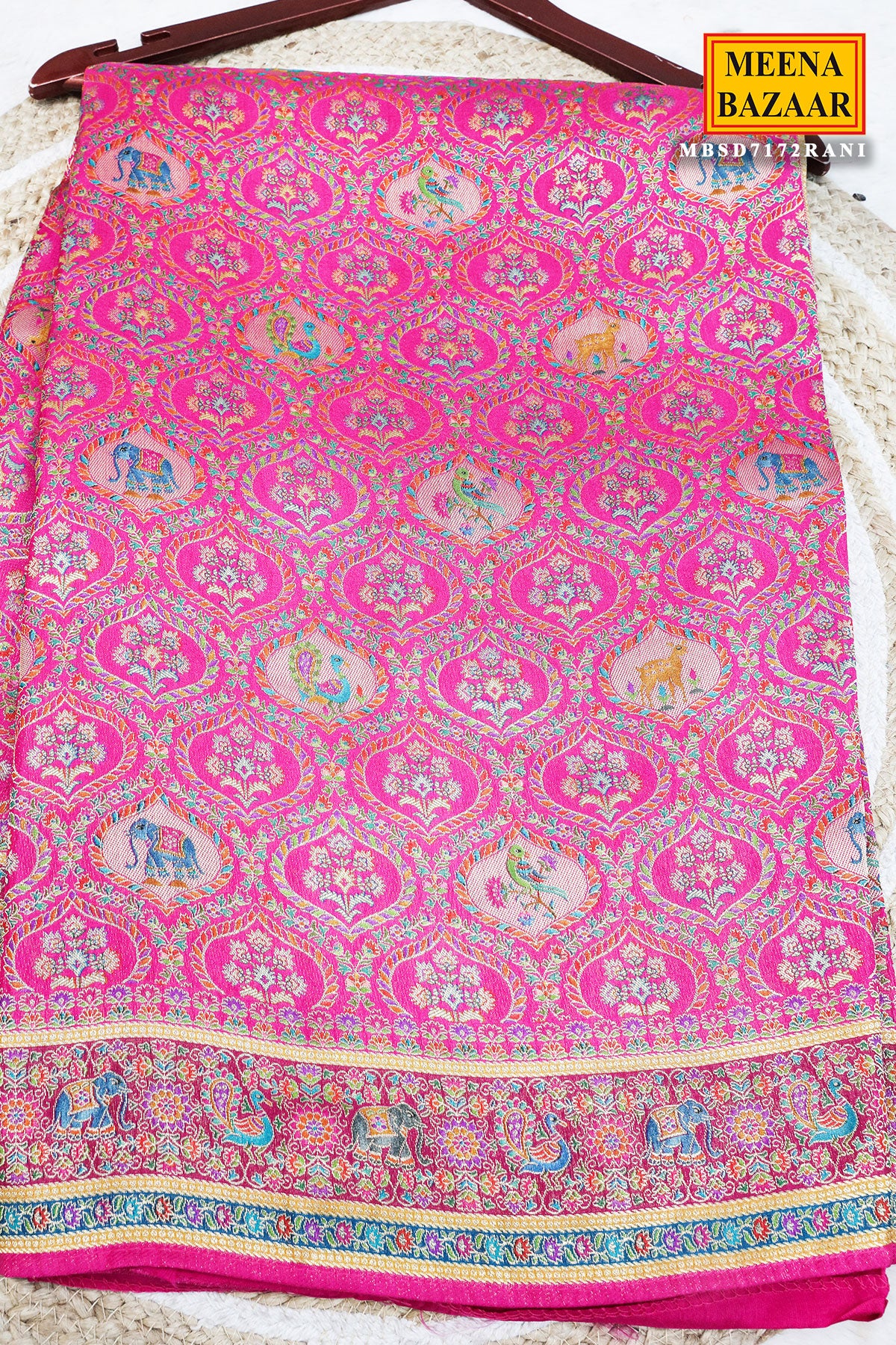 Rani Silk Weaving Saree Traditional Festive Wear - Image 4