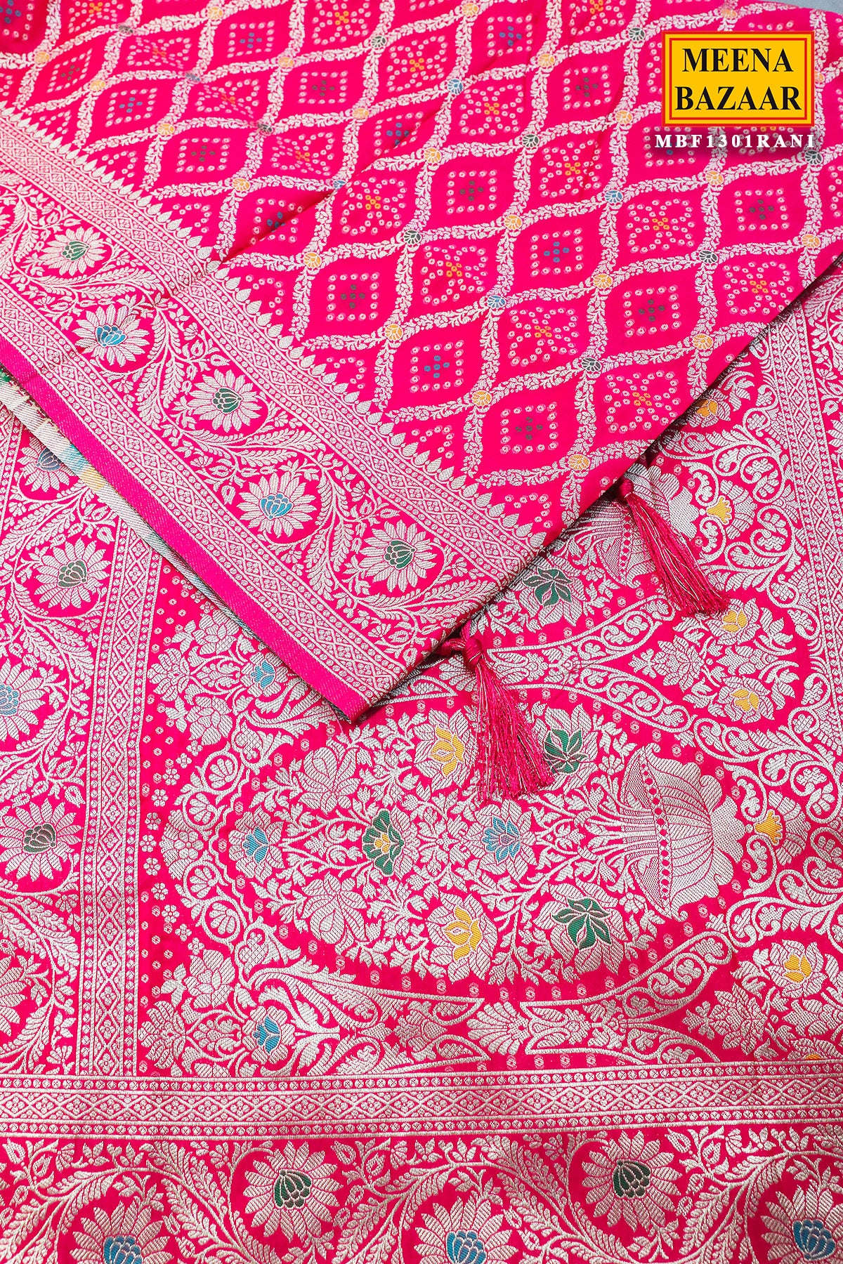 Floral Zaal Rani Silk Zari Woven Saree - Image 5