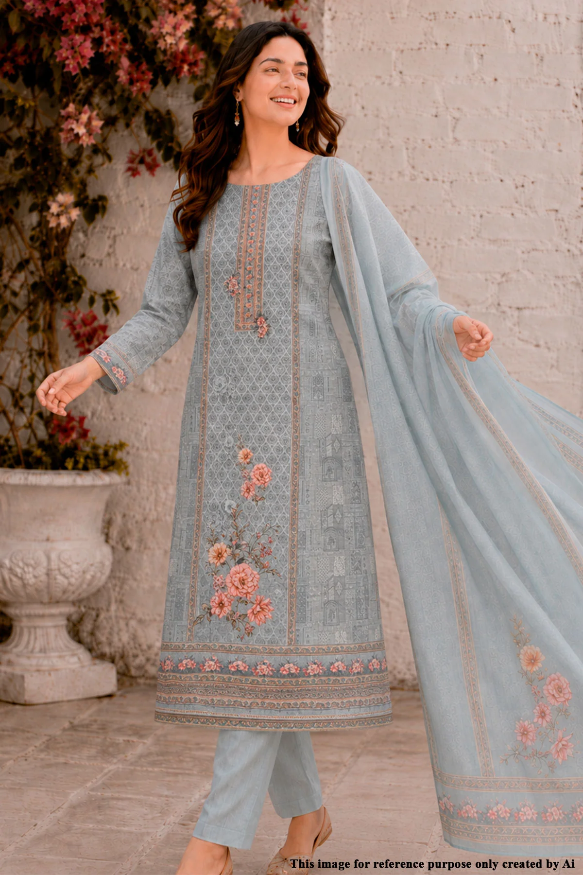 Floral Printed Kurta Set with Dupatta
