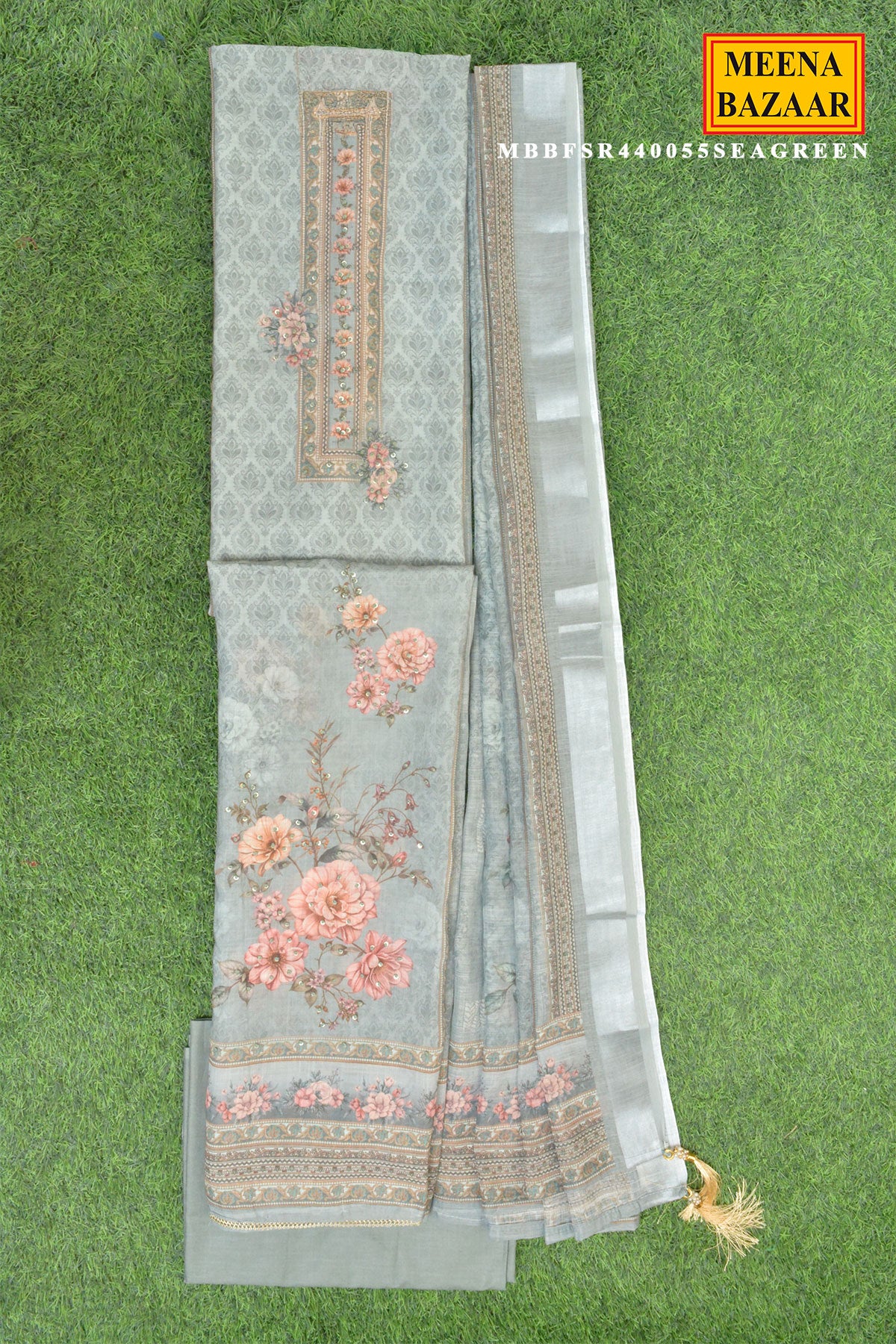 Floral Printed Kurta Set with Dupatta - Image 2