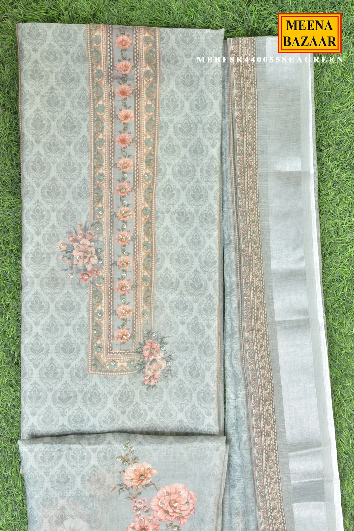 Floral Printed Kurta Set with Dupatta - Image 3