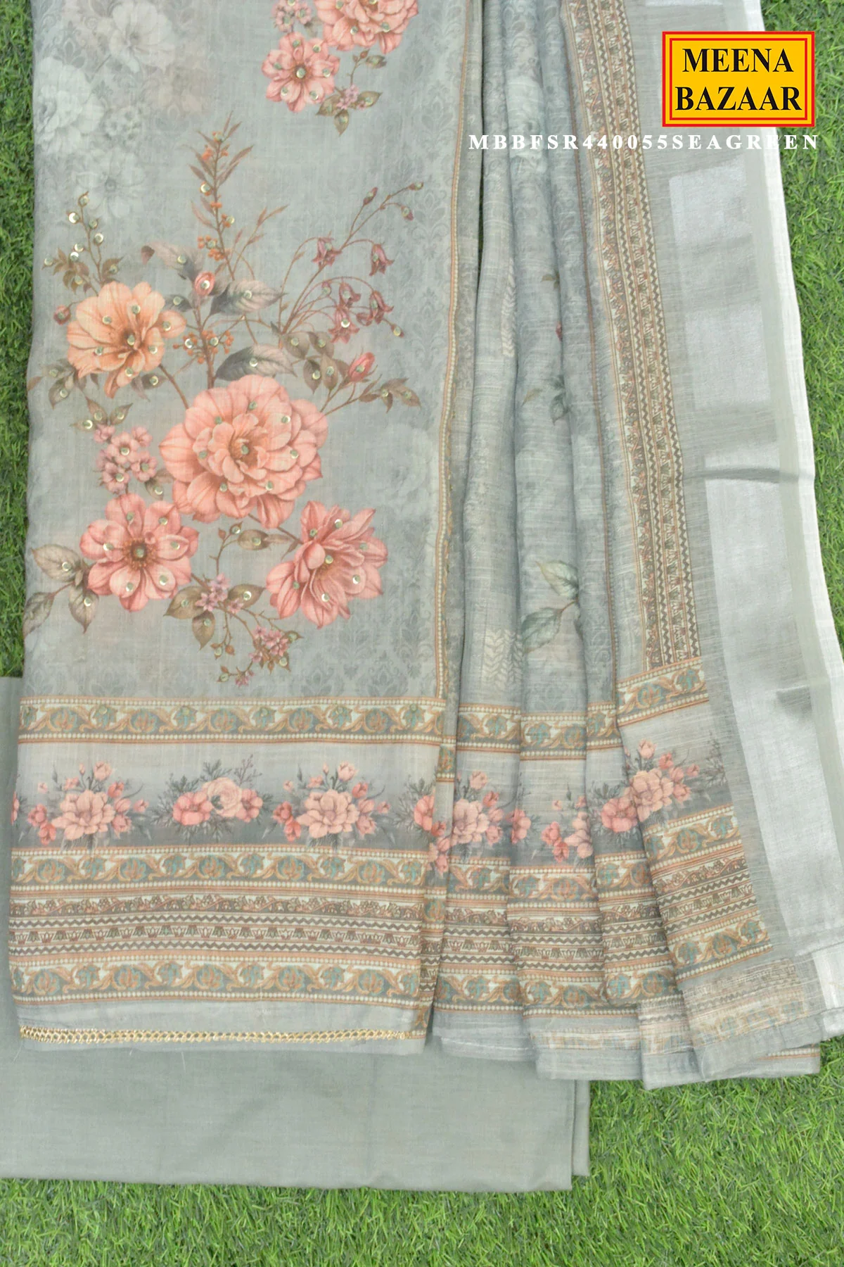 Floral Printed Kurta Set with Dupatta - Image 4