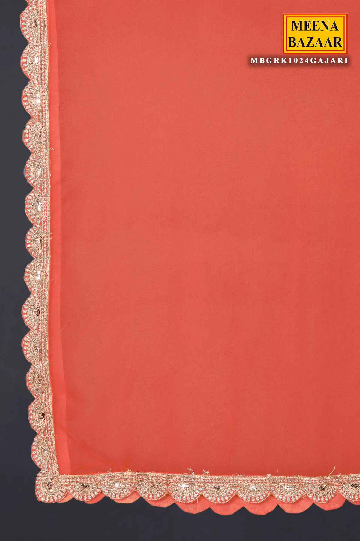 Gajari Zari Sequin Embroidered Georgette Gharara Suit Set - Image 7