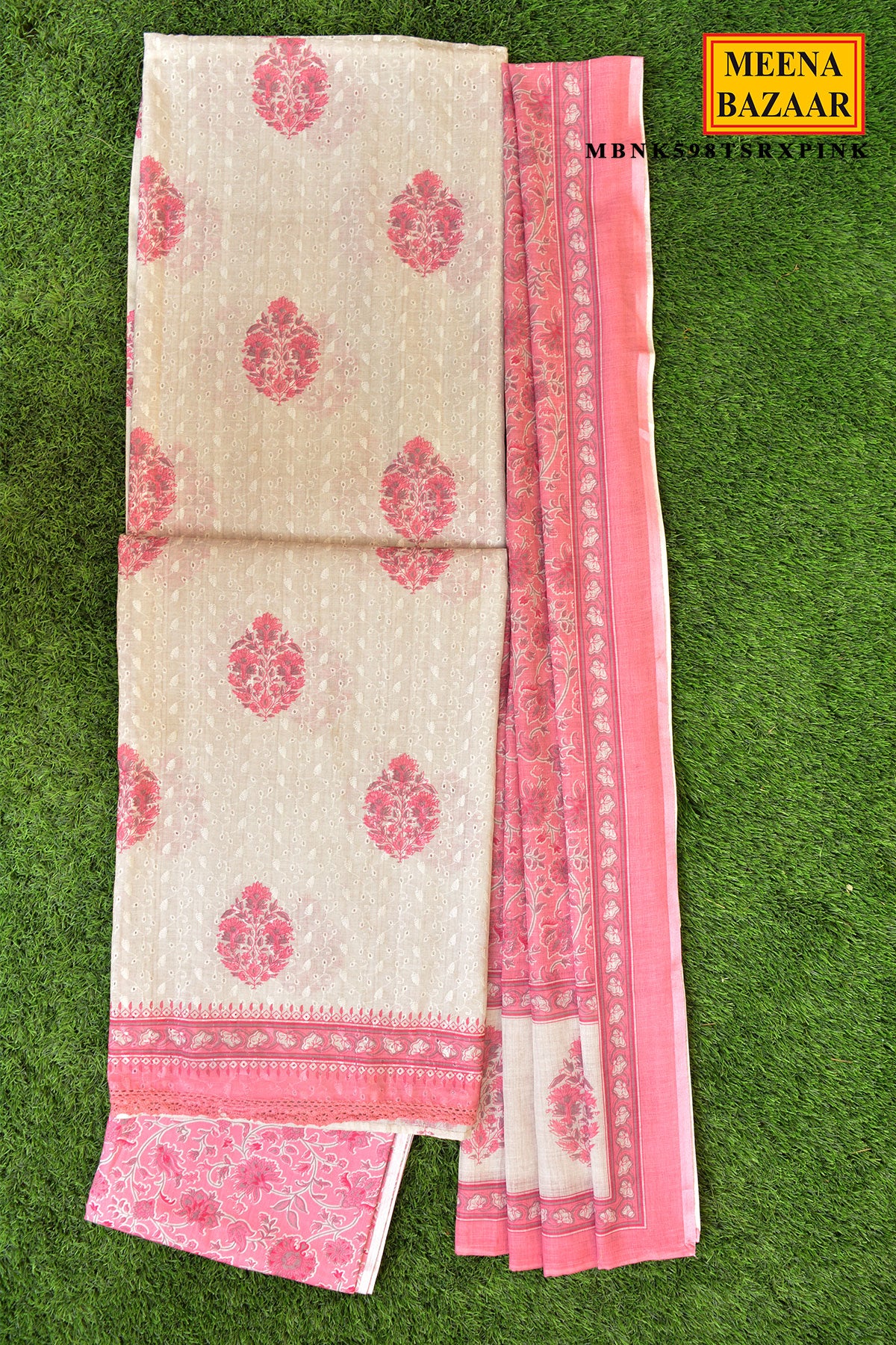 Gajri Cotton Embroidered Unstitched Suit Set - Image 2