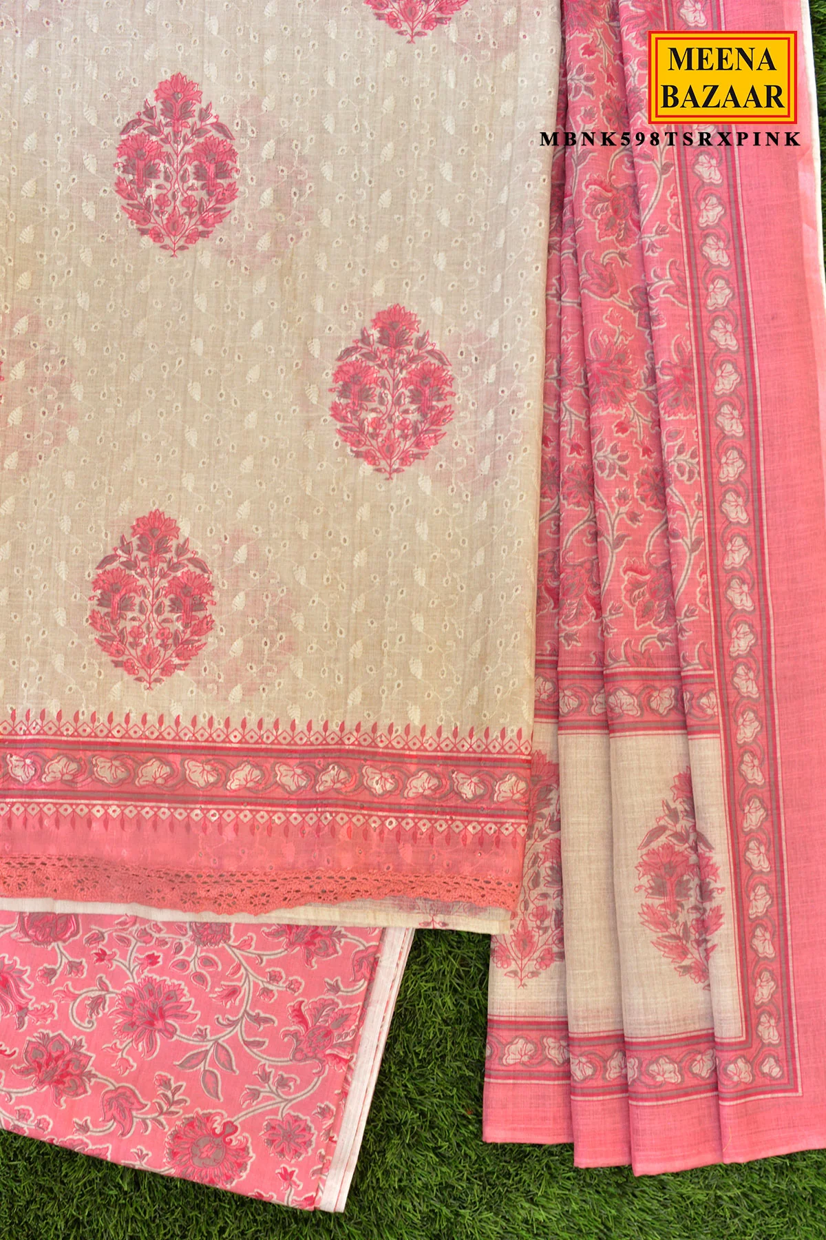 Gajri Cotton Embroidered Unstitched Suit Set - Image 4