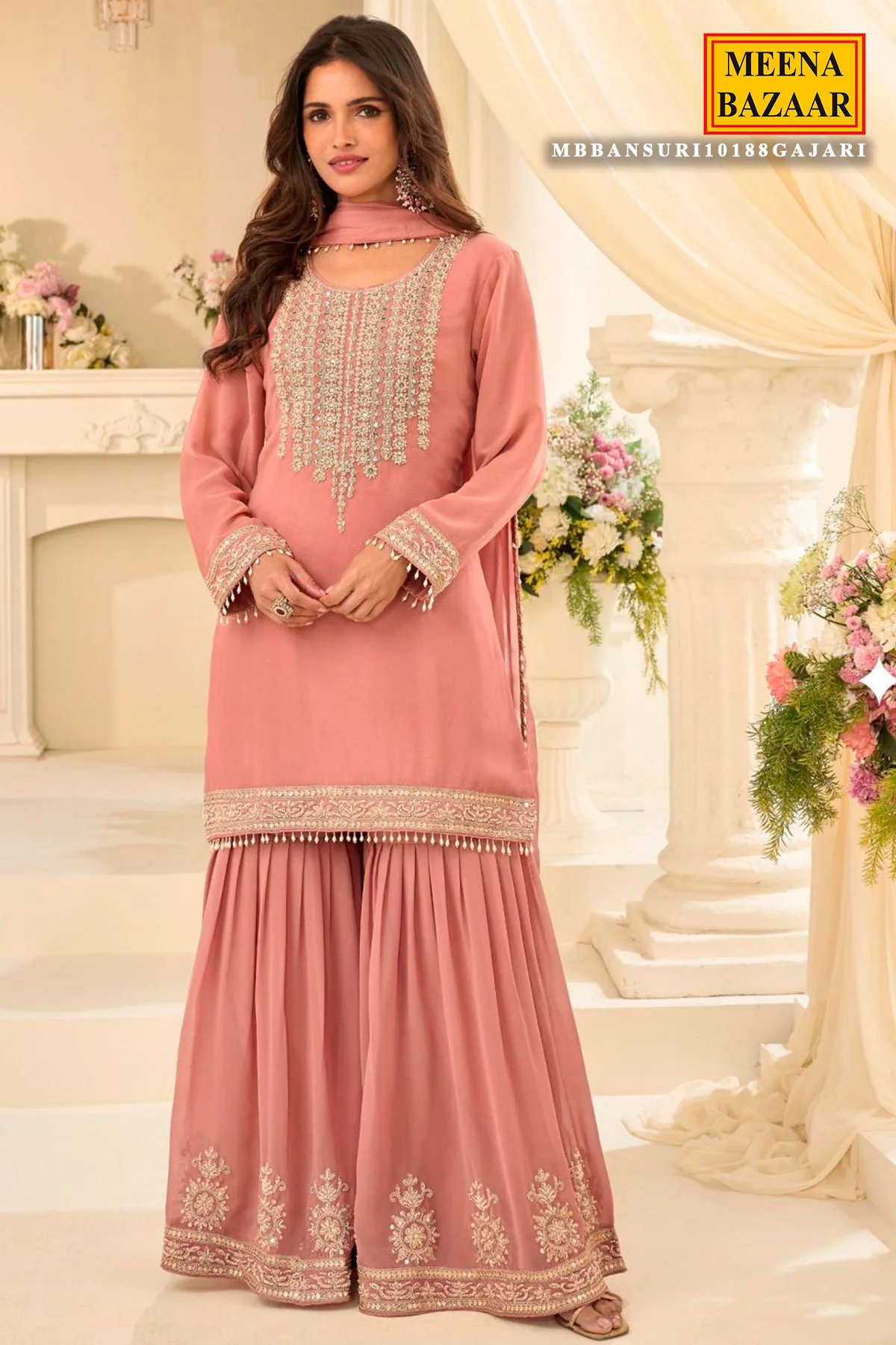 Gajri Embroidered Georgette Ready Made Suit – Elegant Ethnic Wear - Image 3