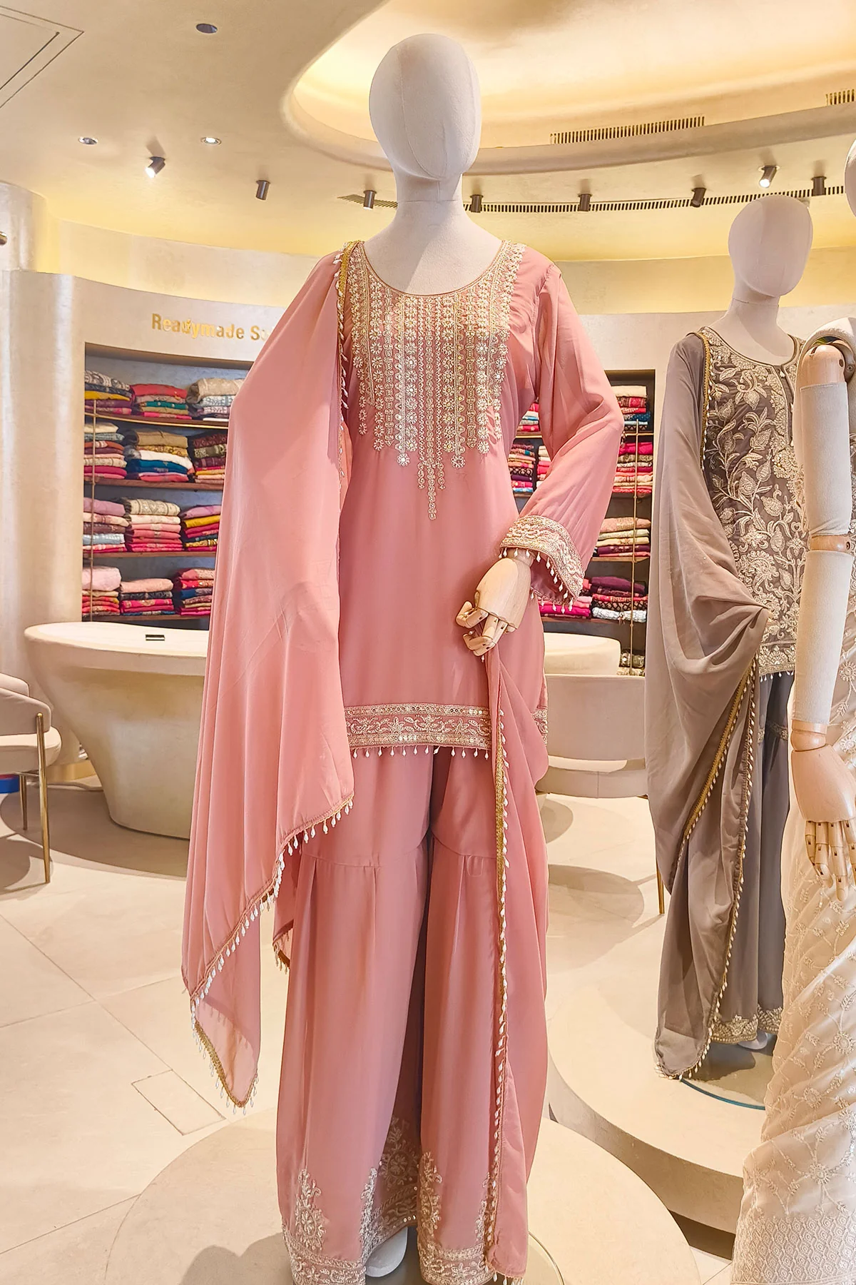 Gajri Embroidered Georgette Ready Made Suit – Elegant Ethnic Wear - Image 4