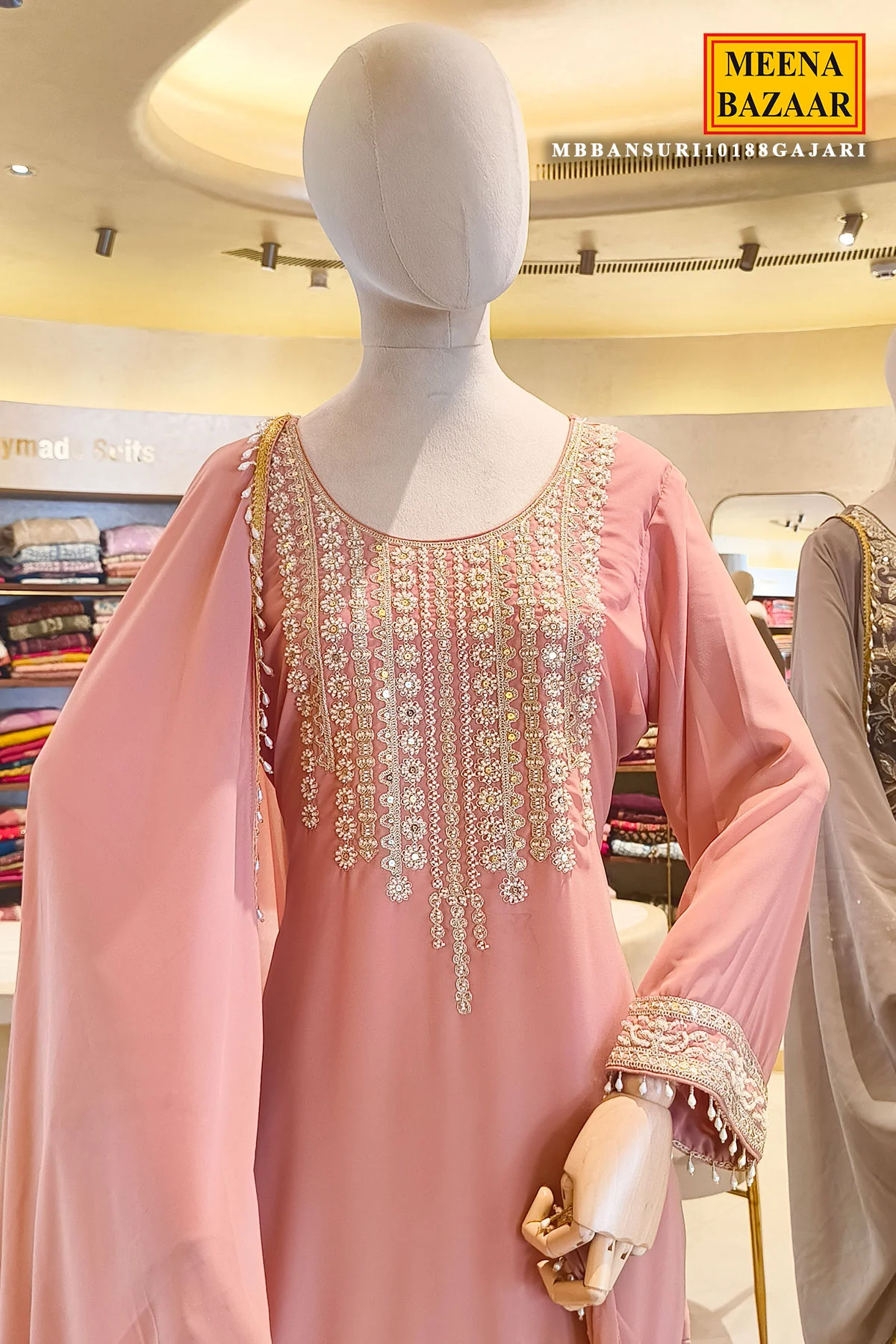 Gajri Embroidered Georgette Ready Made Suit – Elegant Ethnic Wear - Image 5