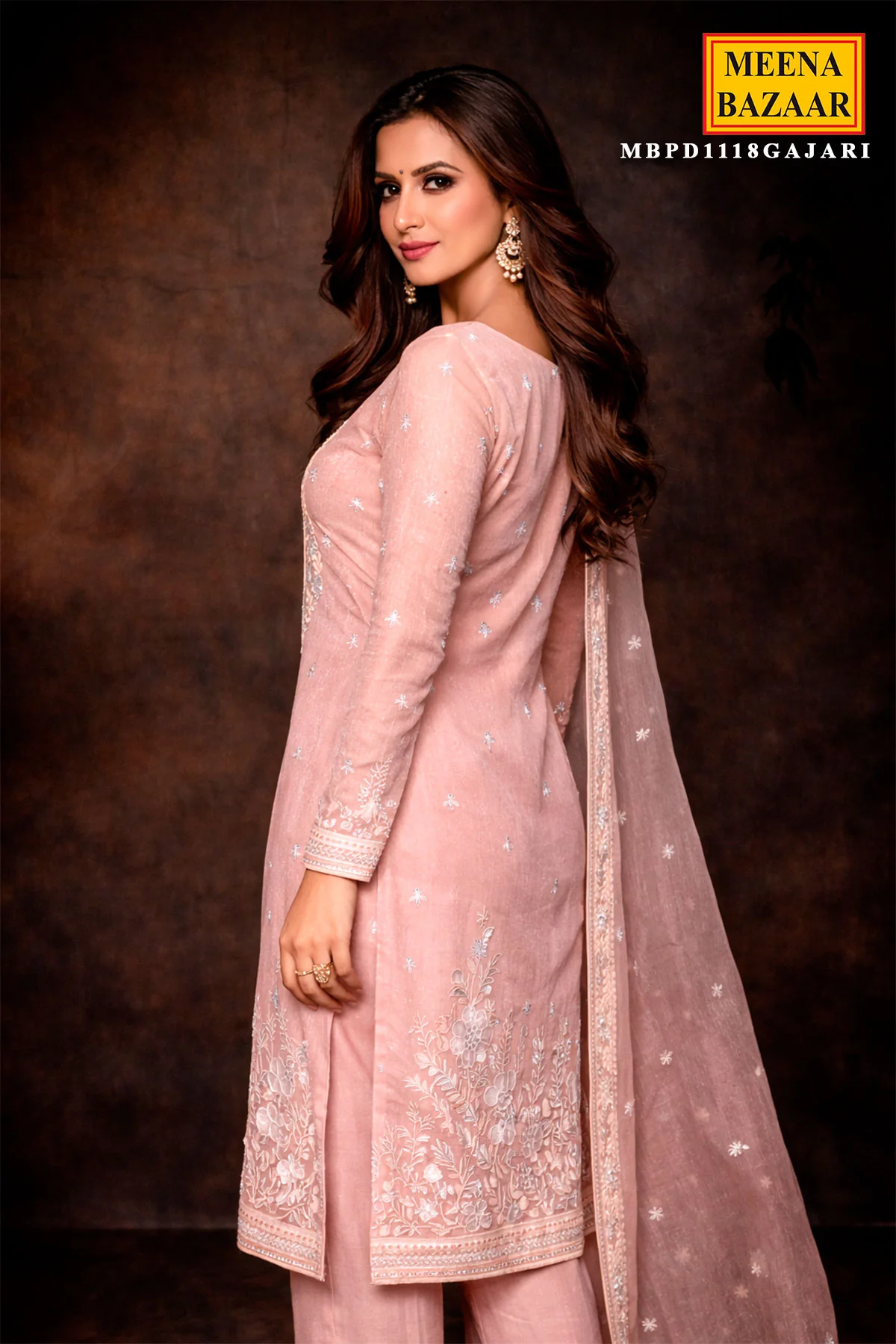 Gajri Tissue Unstitched Suit with Exquisite Sequin & Embroidery Work - Image 5