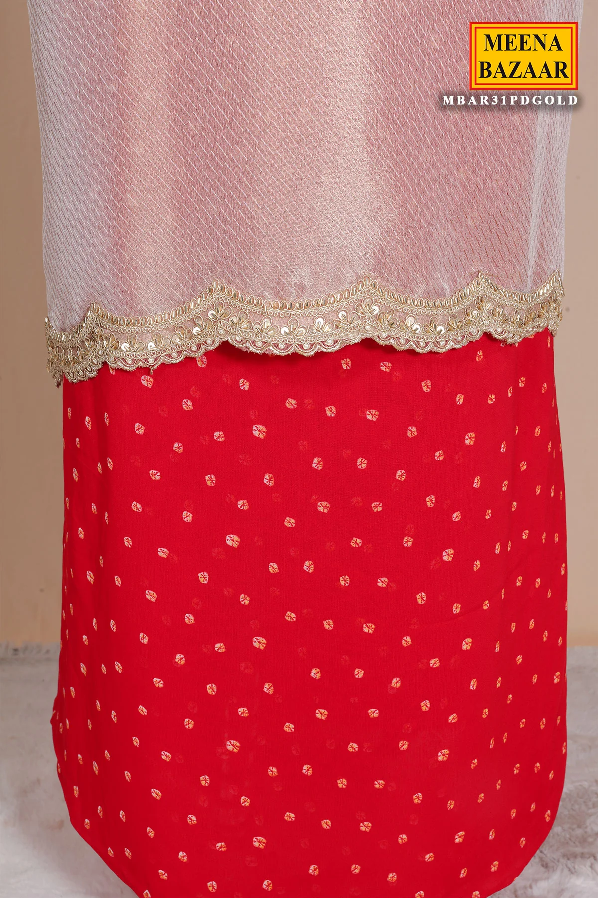 Gold Silk with Exquisite Embroidery Unstitched Suit - Image 2