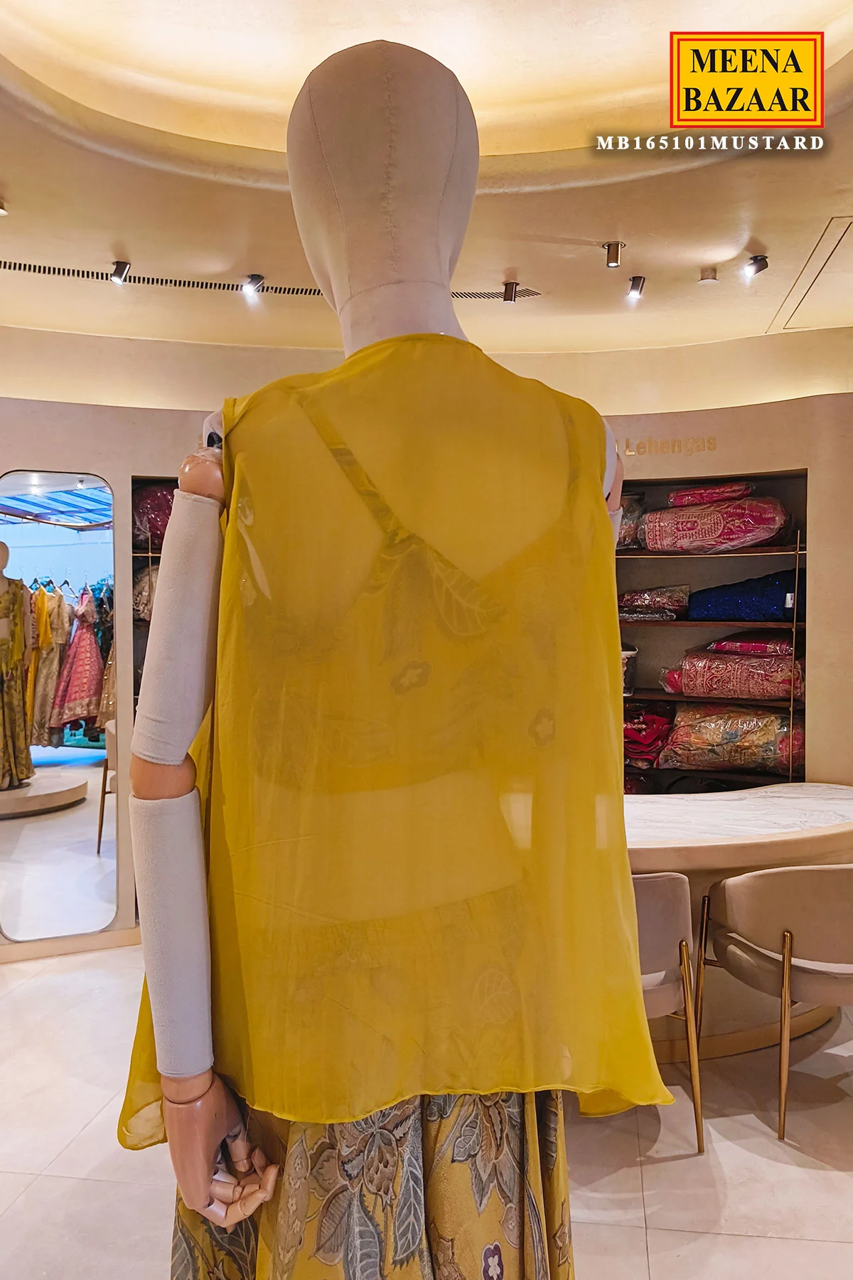 Graceful Mustard Indo Western Palazzo Set - Image 5