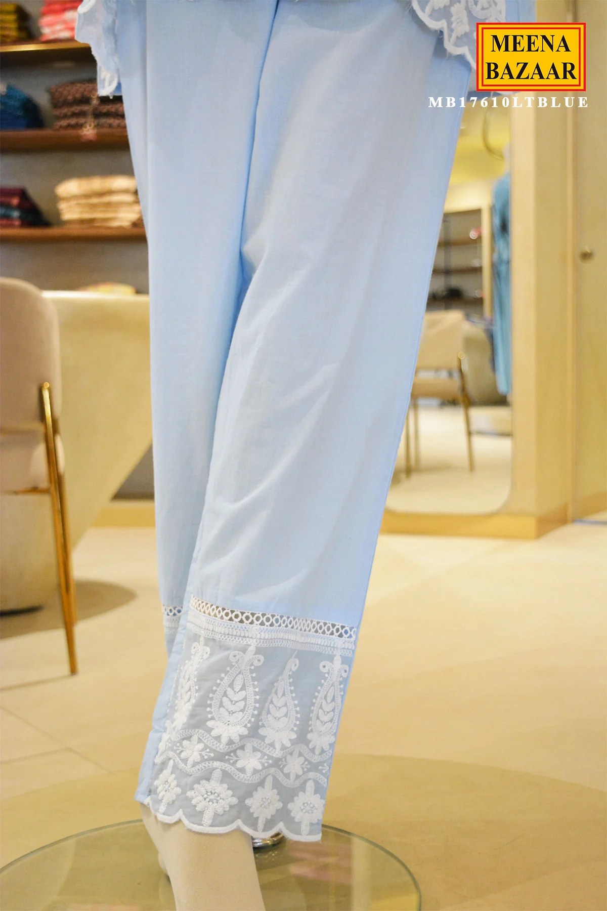 Light Blue Embroidered Co-Ord Set - Image 6