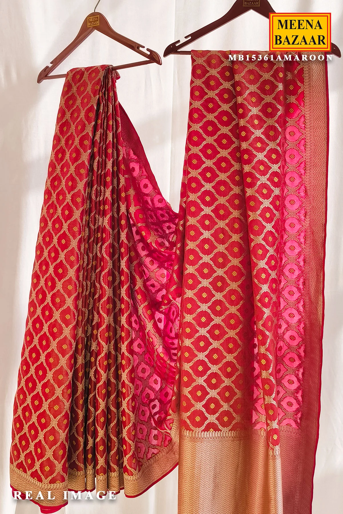 Maroon Grace Silk Saree - Pure Elegance - Image 2