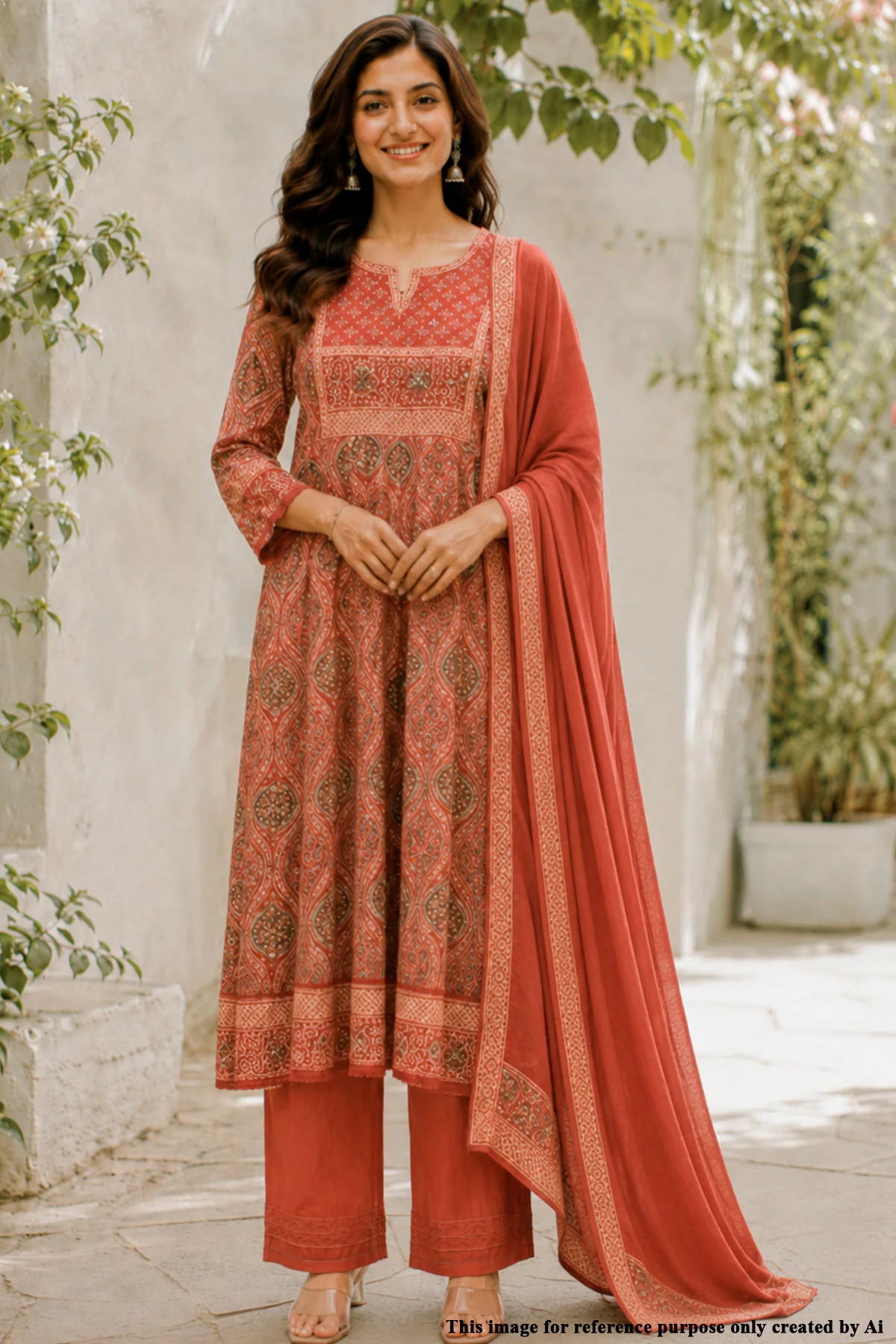 Maroon Heritage Printed Suit Set