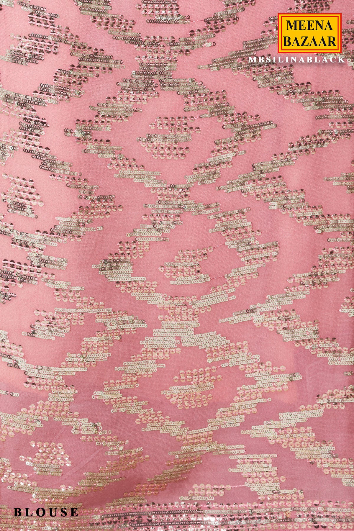 Mauve Georgette Saree with Elegant Sequin Work - Image 5