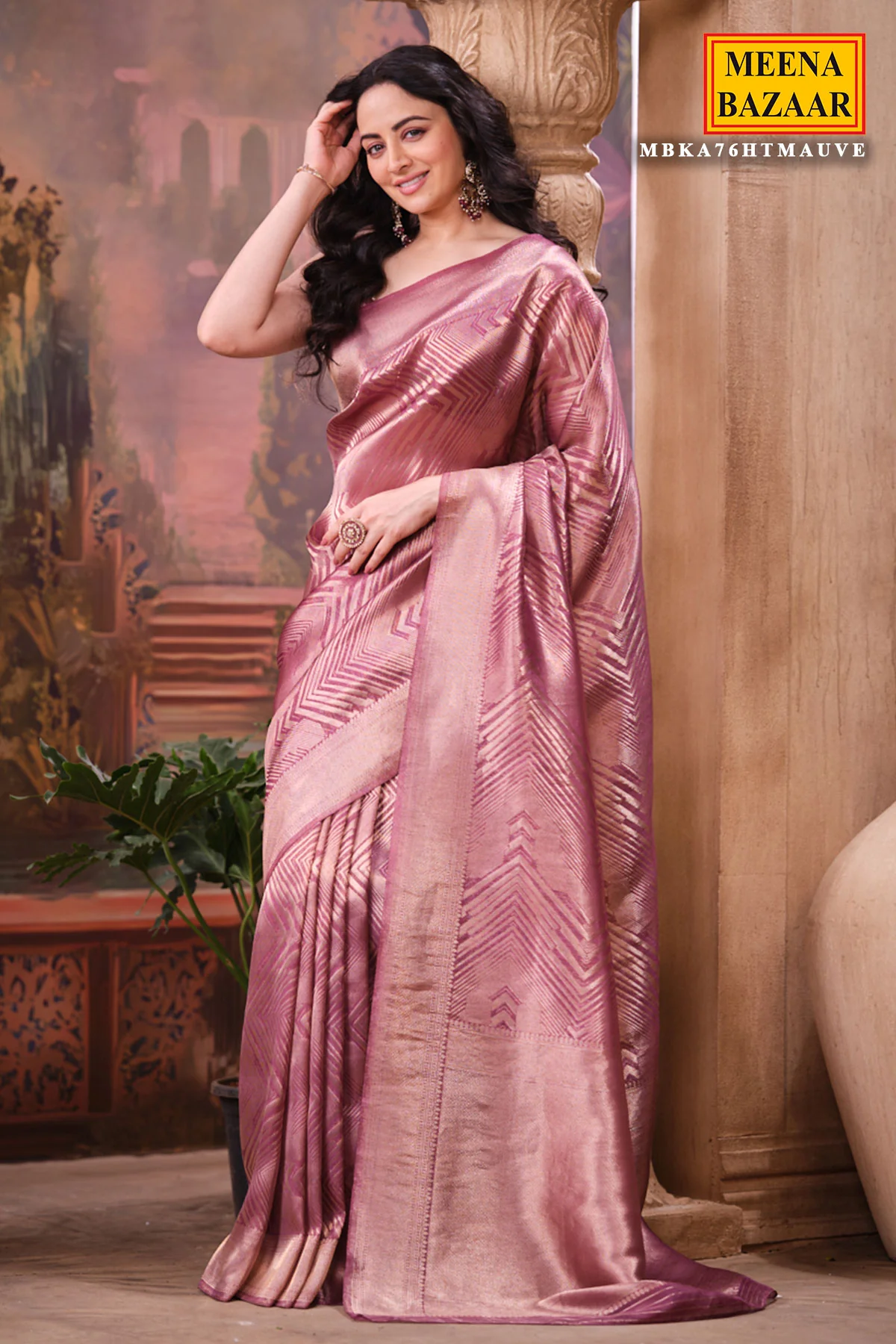 Mauve Silk Saree Elegant & Traditional Wear - Image 10