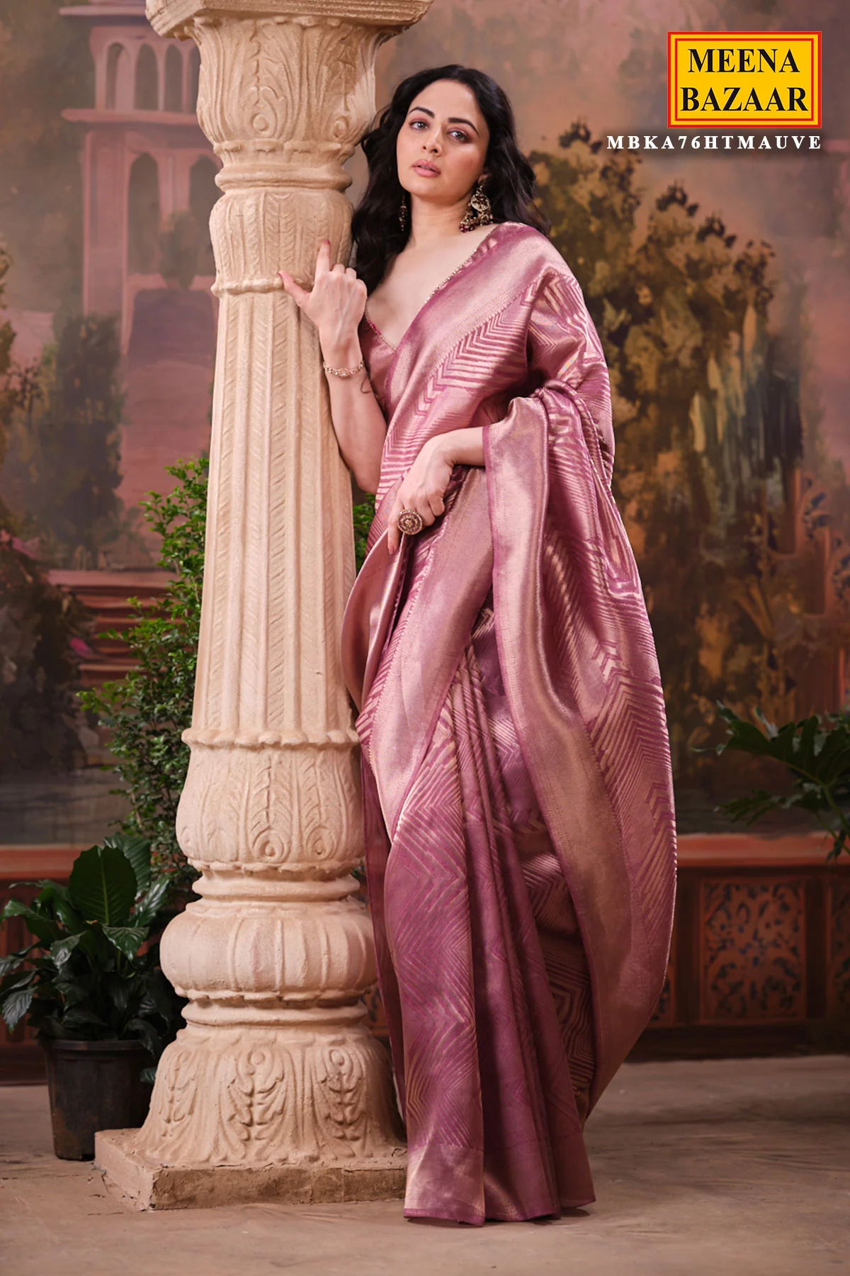 Mauve Silk Saree Elegant & Traditional Wear - Image 7