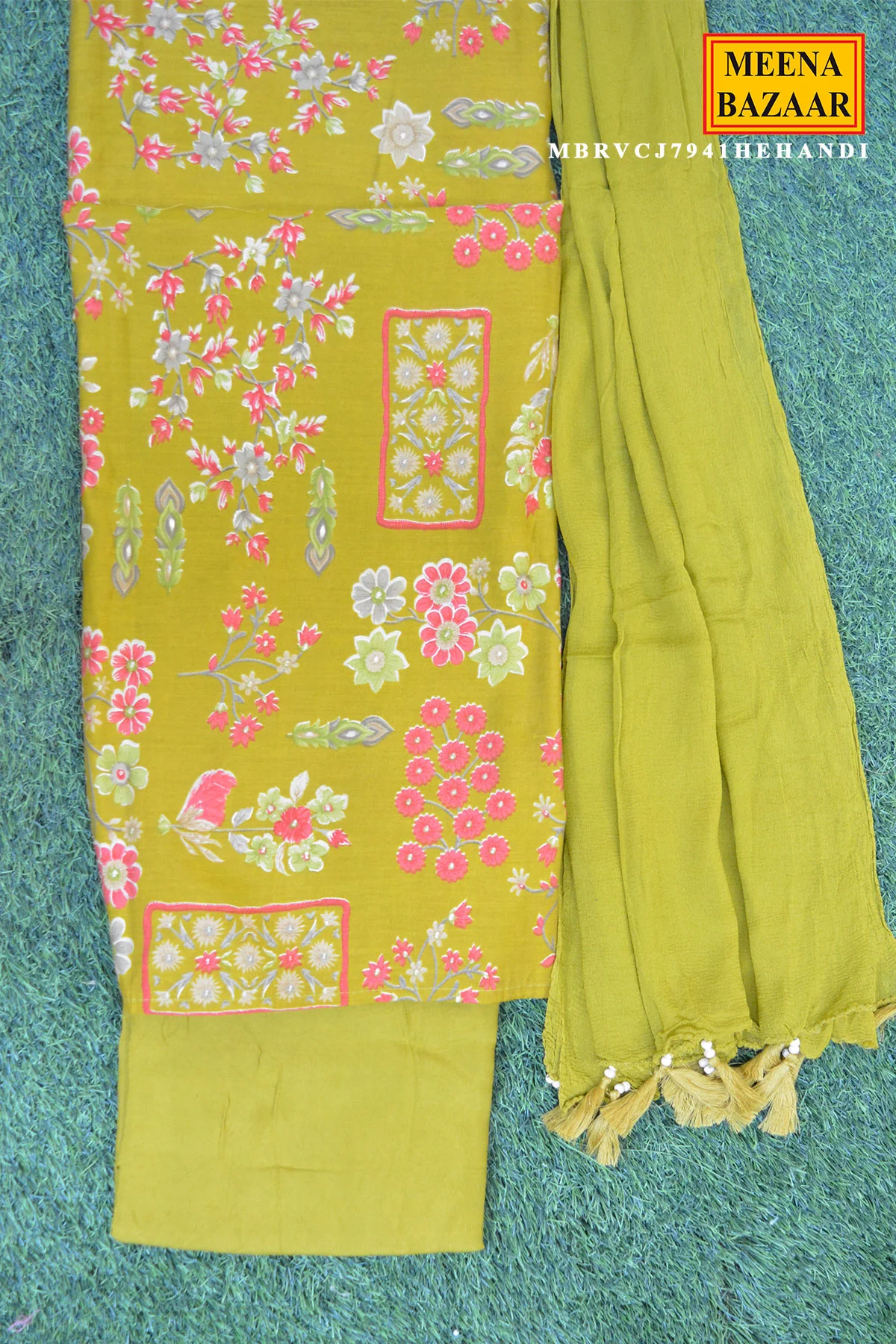 Mehandi Floral Suit Set - Image 5