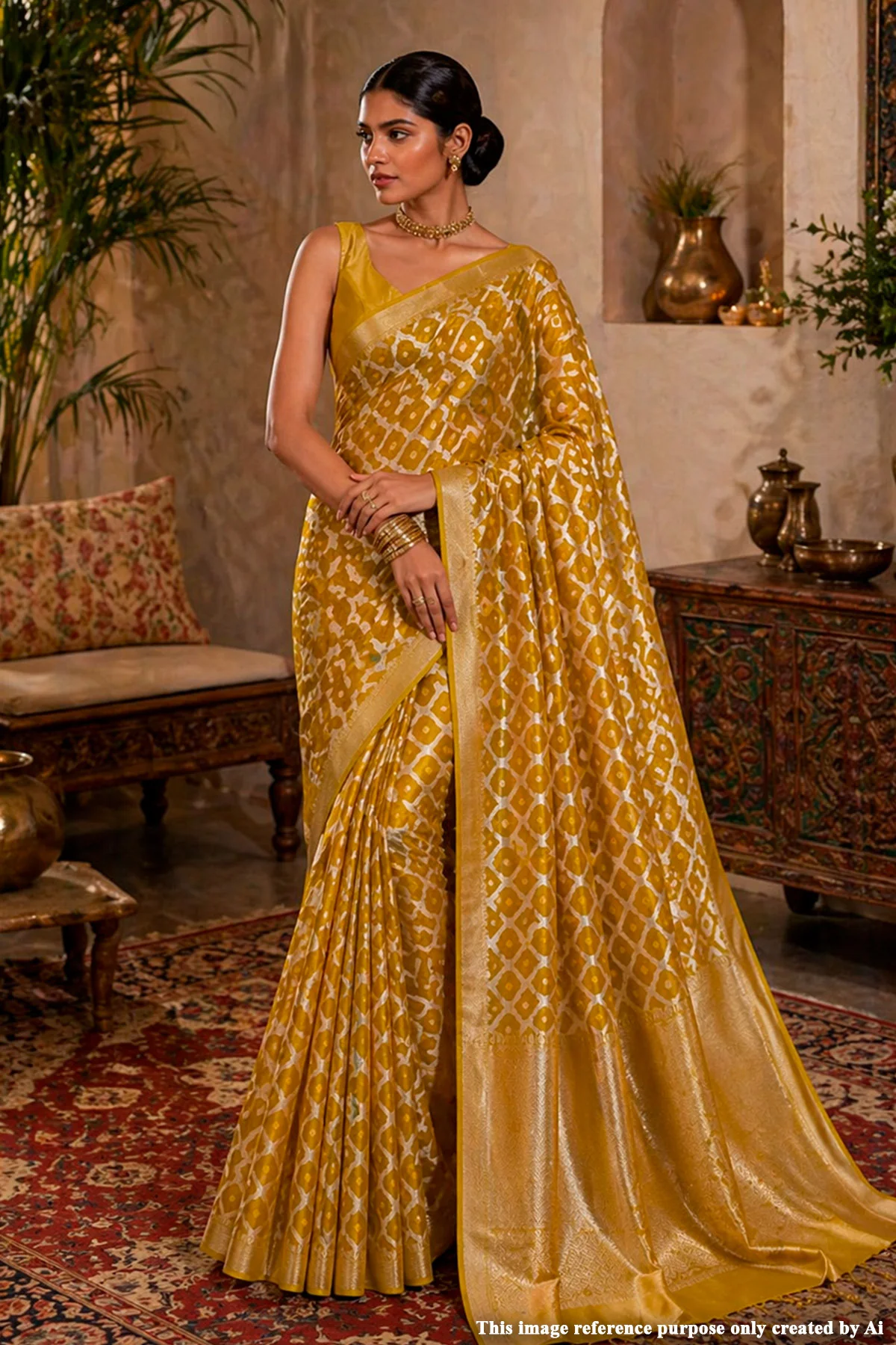 Mehandi Grace Silk Saree - Pure Elegance