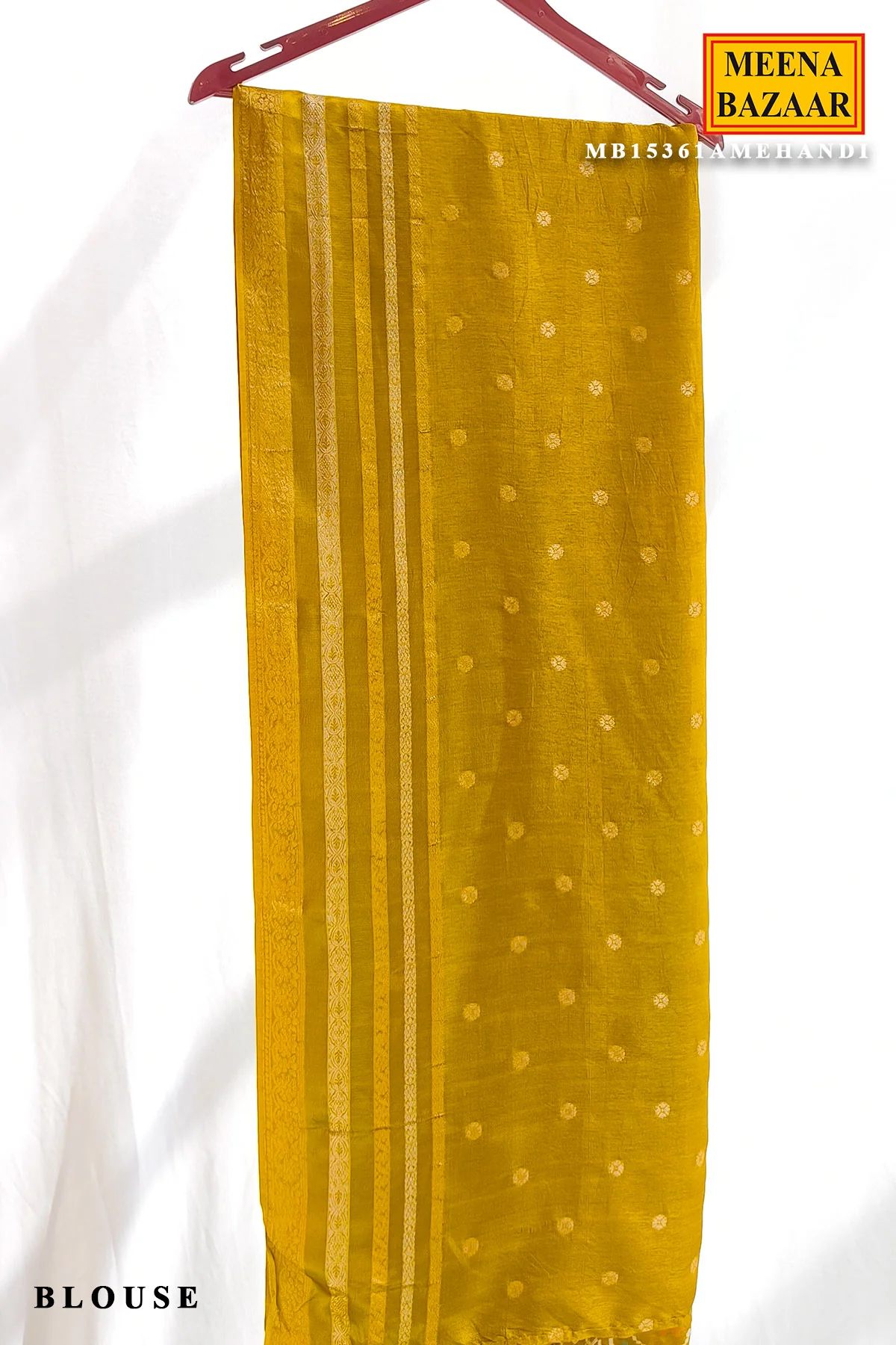 Mehandi Grace Silk Saree - Pure Elegance - Image 3