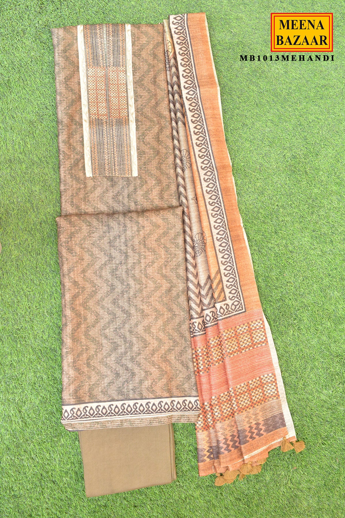 Mehndi Printed Suit Set with Dupatta - Image 2