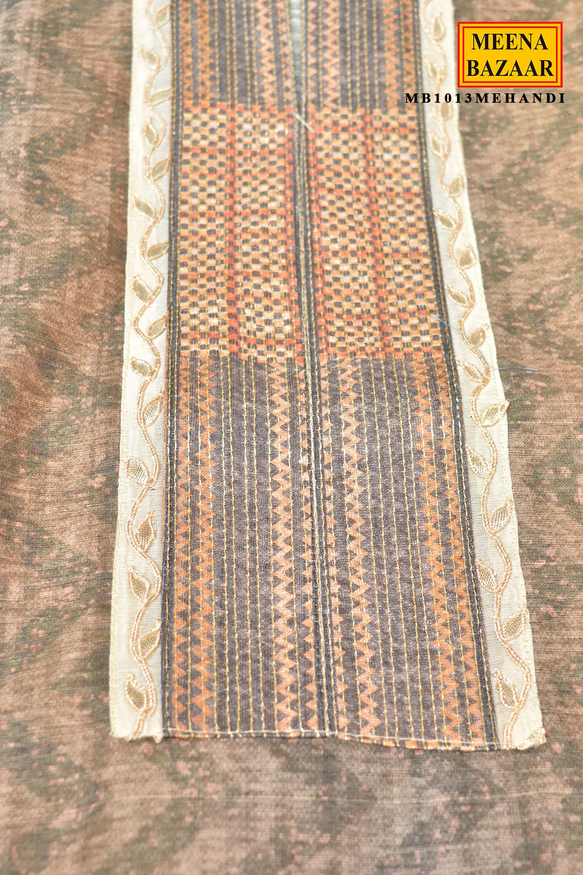 Mehndi Printed Suit Set with Dupatta - Image 5