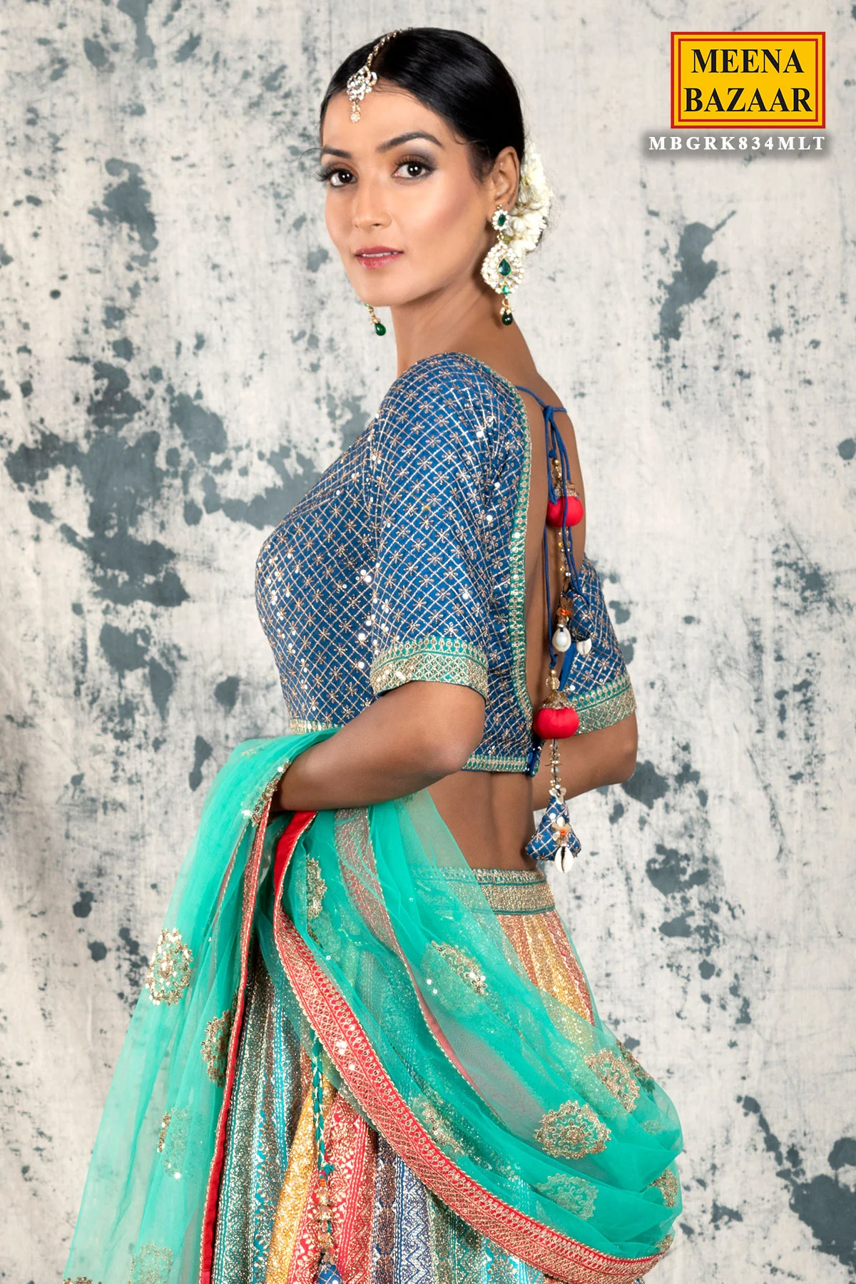 Multicolour Silk & Zari Lehenga - Image 3