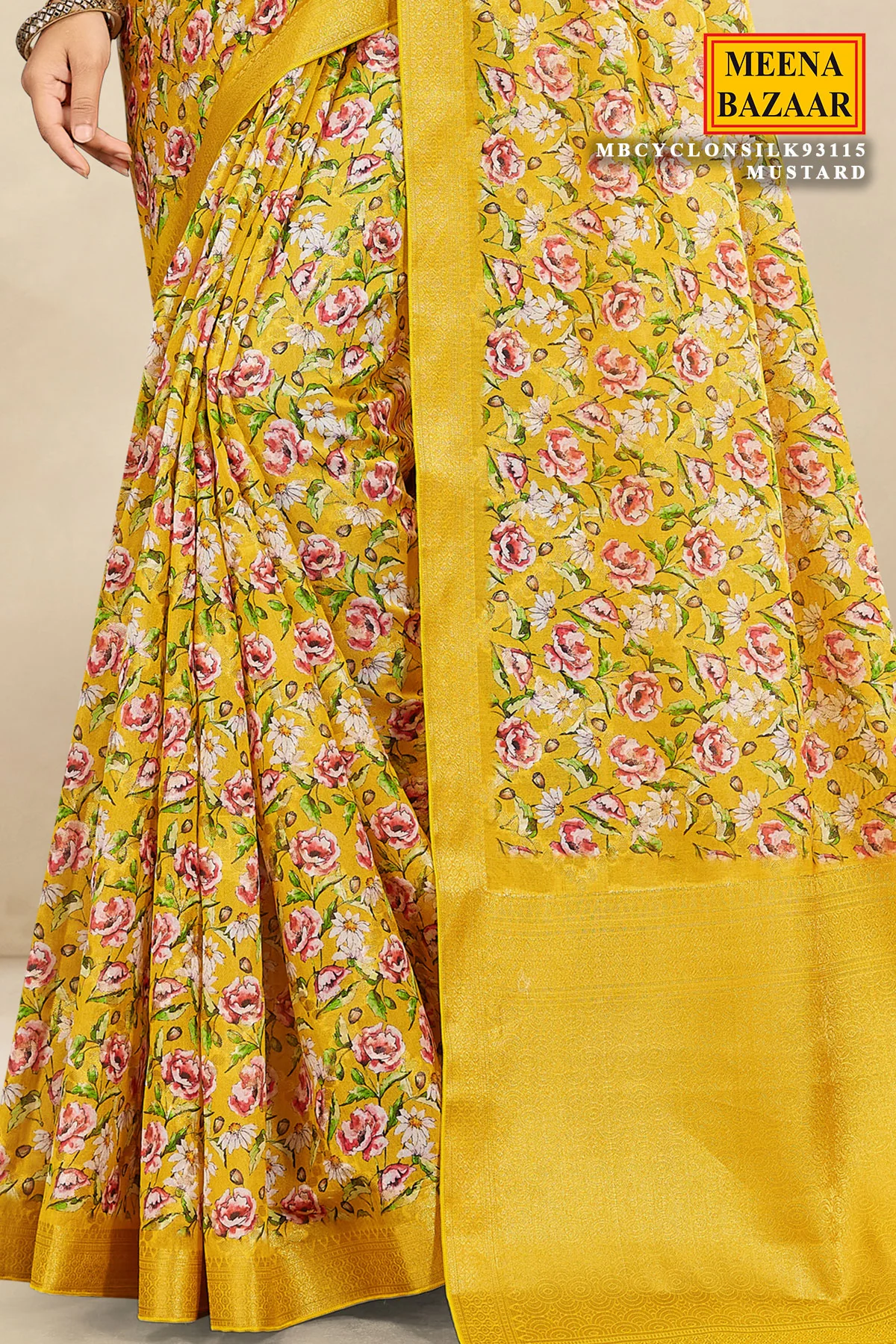 Mustard Silk Saree Elegant Traditional & Festive Wear - Image 3