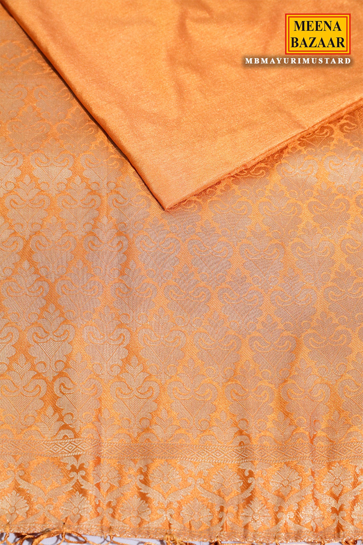 Mustard Silk Saree With Rich Weaving Buti Pattern - Image 4