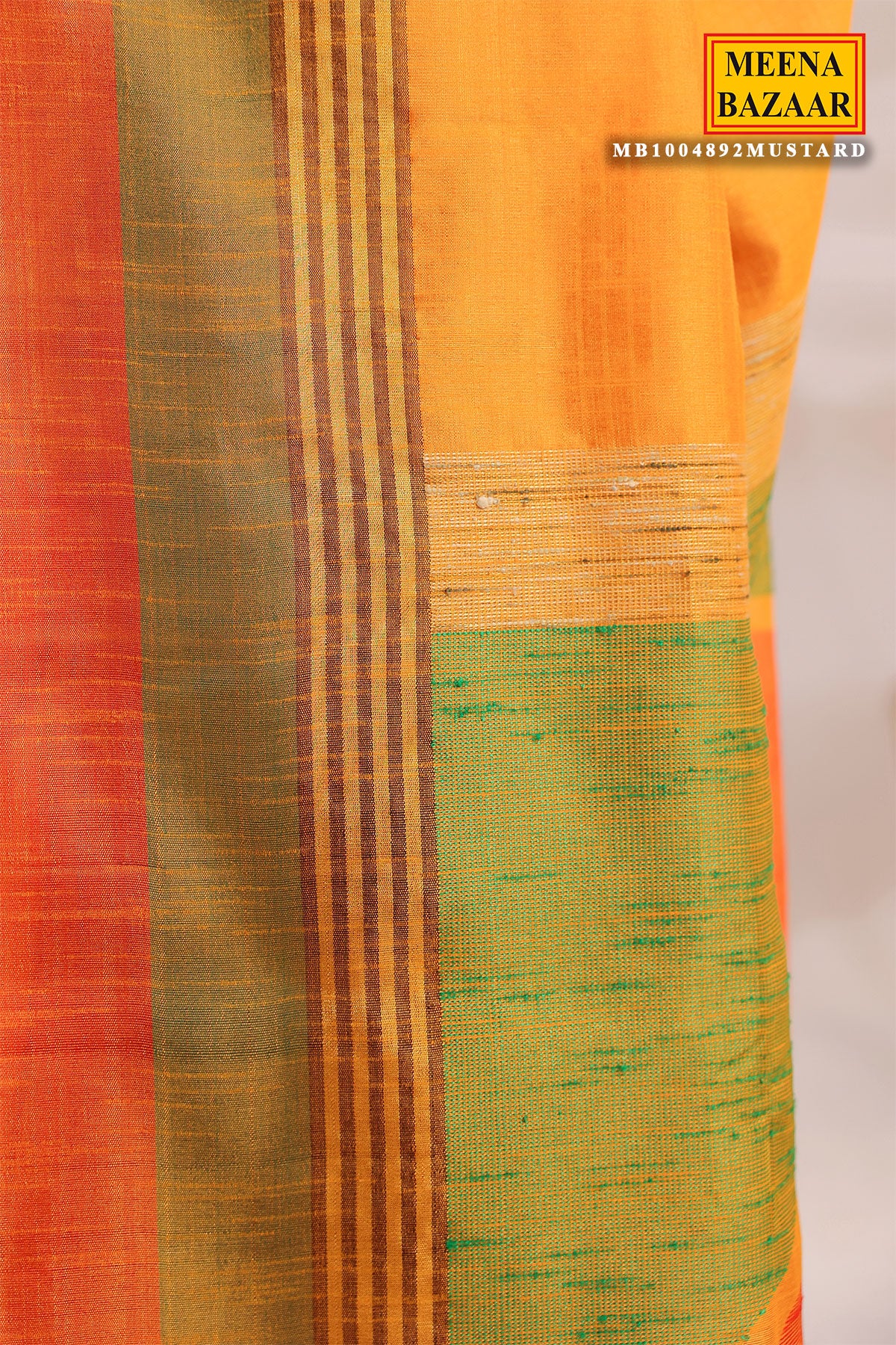 Mustard Silk Weaving Saree - Image 7