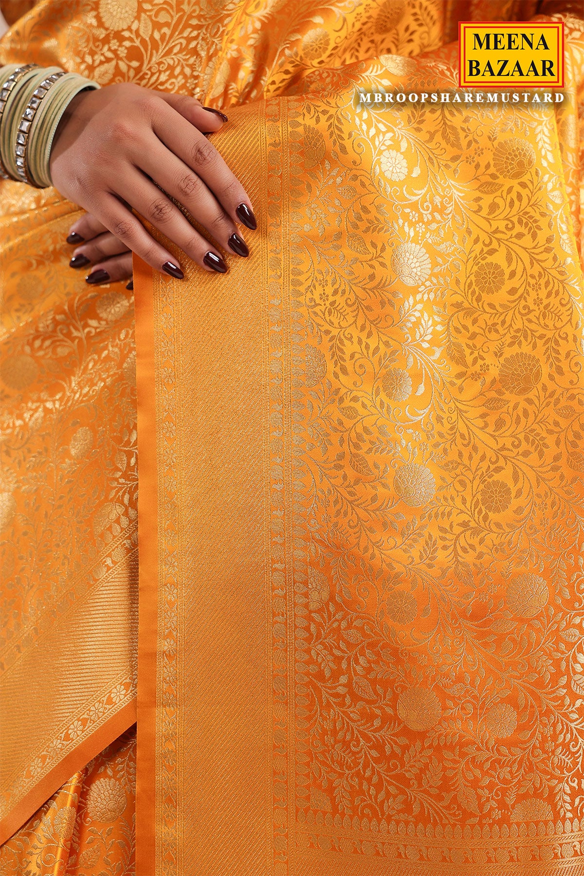 Mustard Silk Weaving Saree Elegant Traditional & Party Wear - Image 4