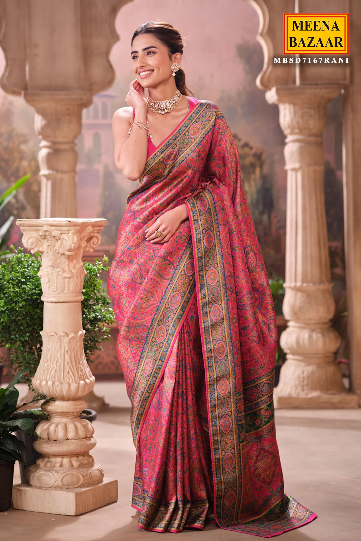 Rani Silk Weaving Saree Traditional Festive Wear - Image 2