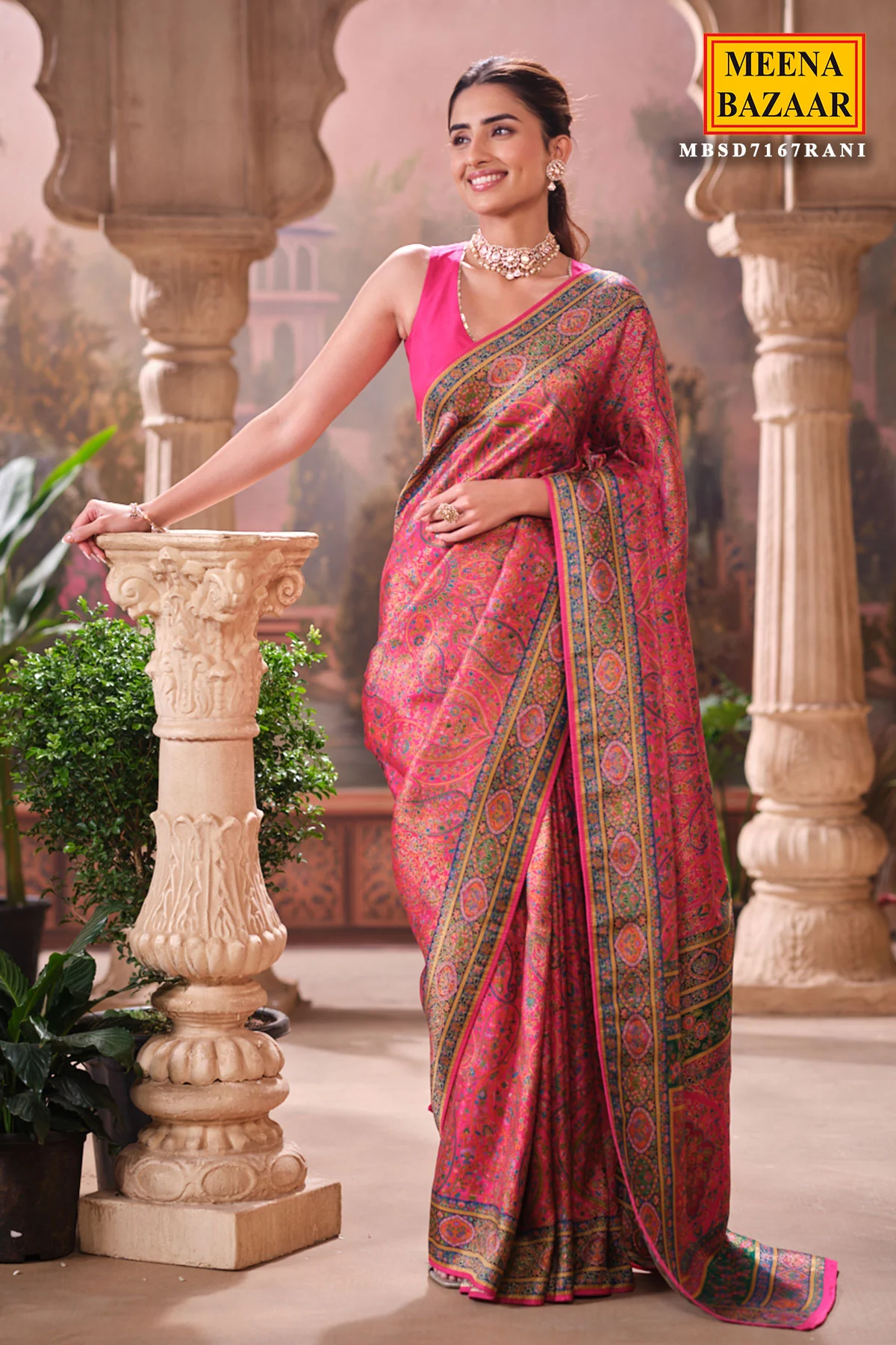 Rani Silk Weaving Saree Traditional Festive Wear - Image 5