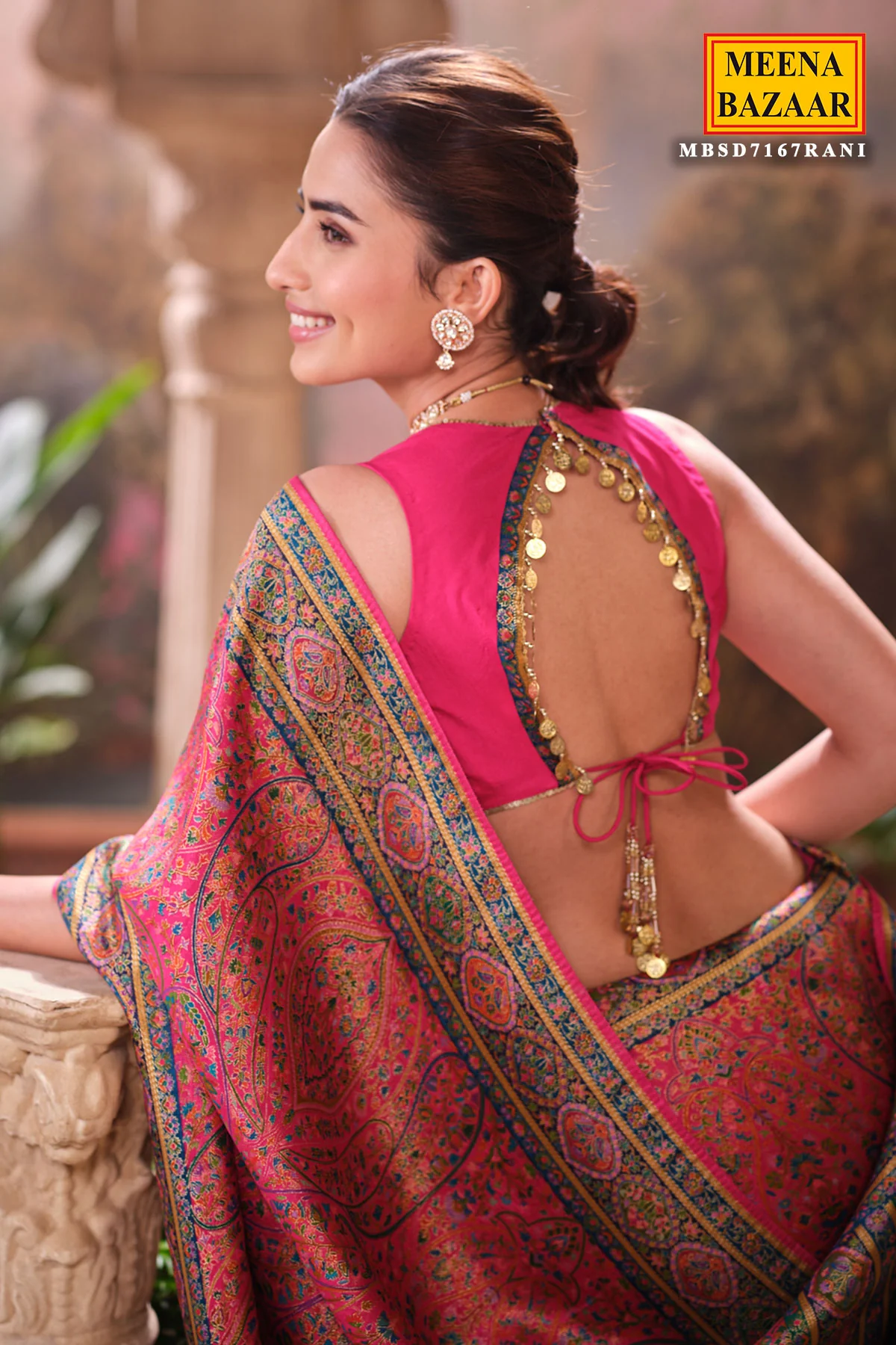 Rani Silk Weaving Saree Traditional Festive Wear - Image 8