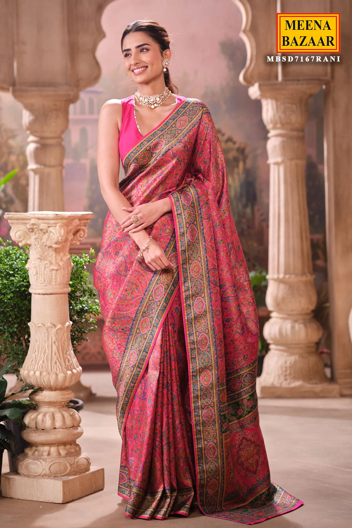 Rani Silk Weaving Saree Traditional Festive Wear - Image 9