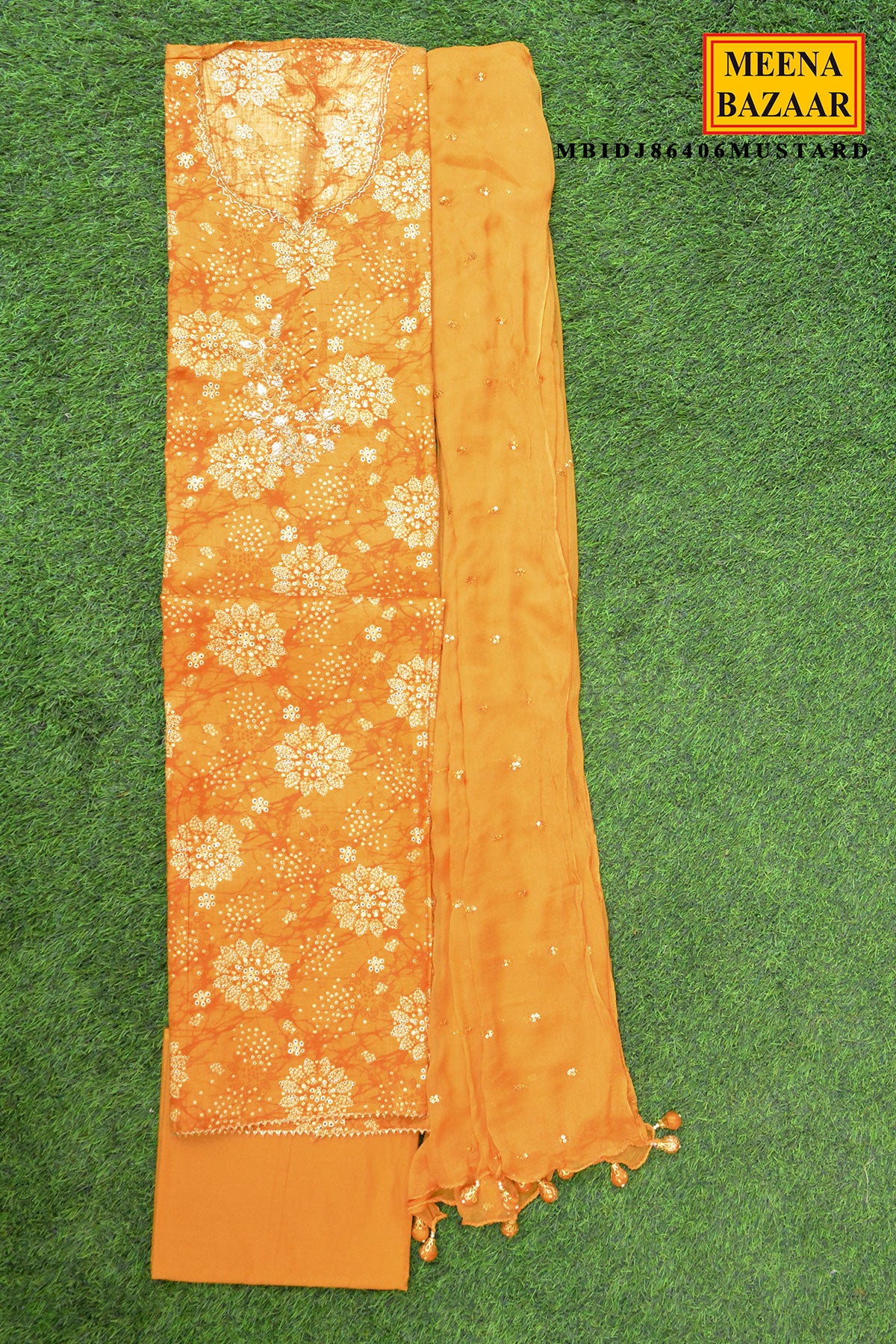 Mustard Suit Set with Dupatta - Image 2