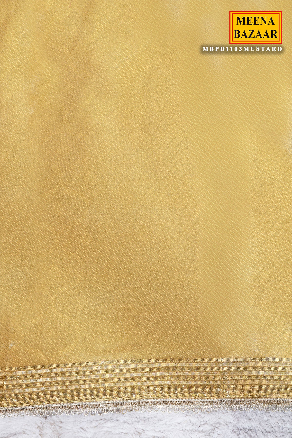 Mustard Tissue Saree Elegant Festive & Party Wear - Image 12