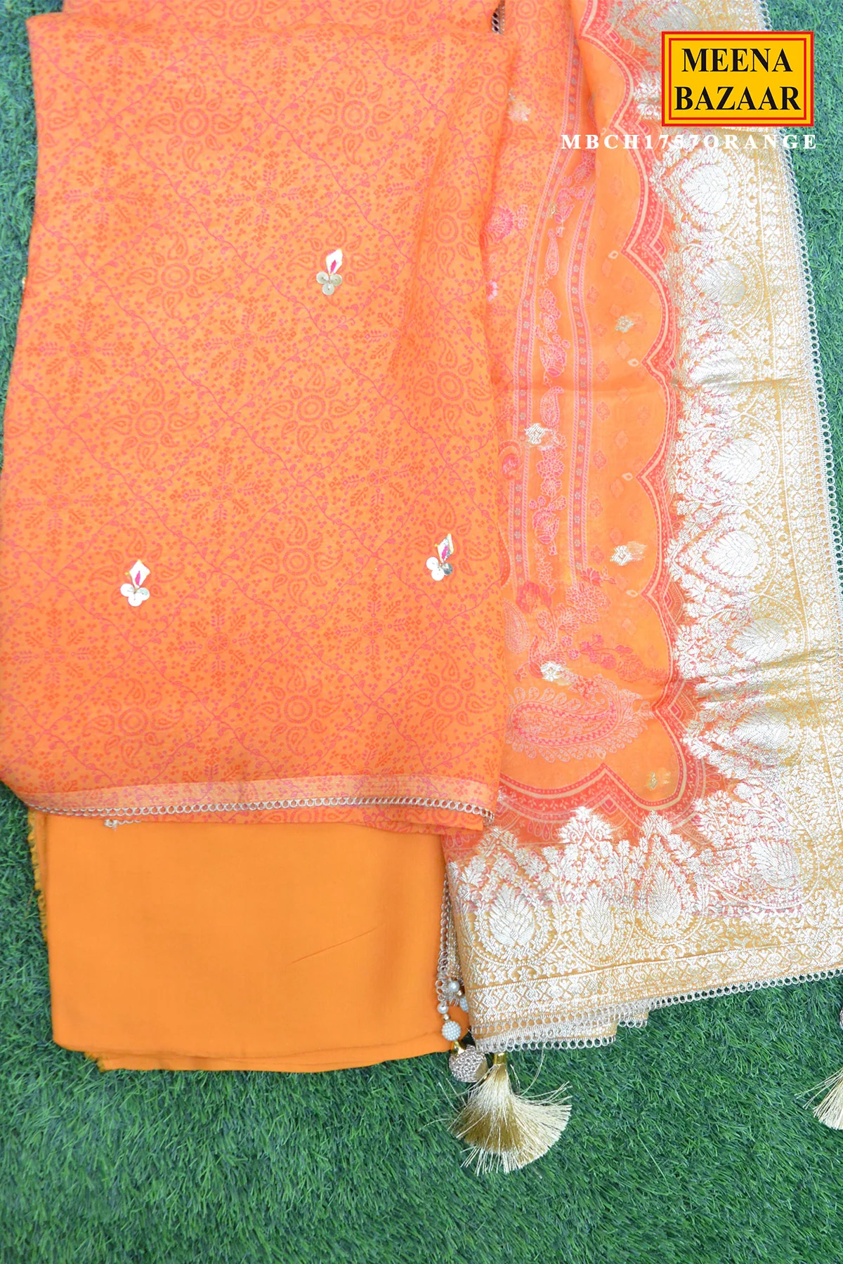 Orange Three-Piece Suit Set - Image 5