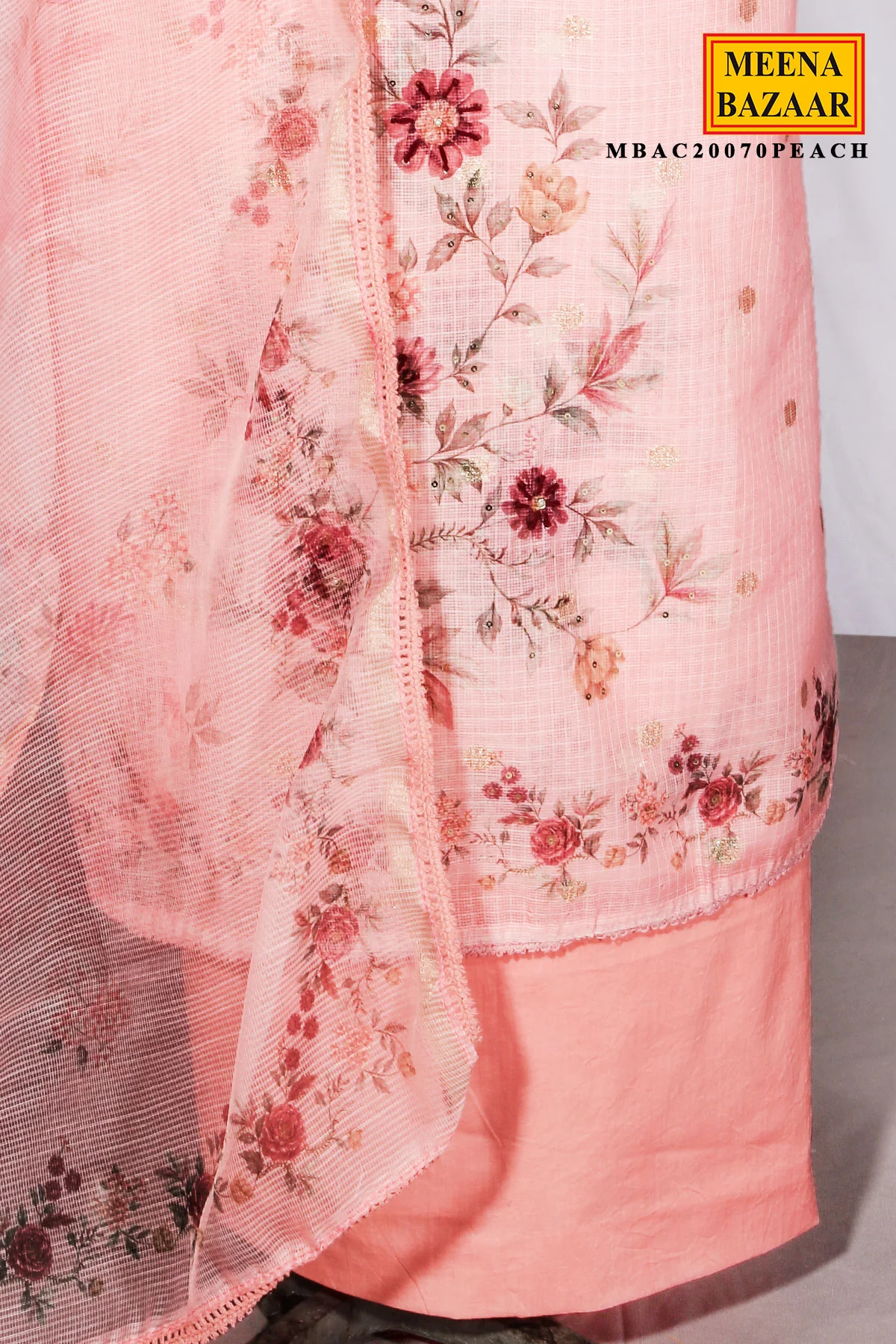 Peach Kota Embroidered Suit Piece - Image 5
