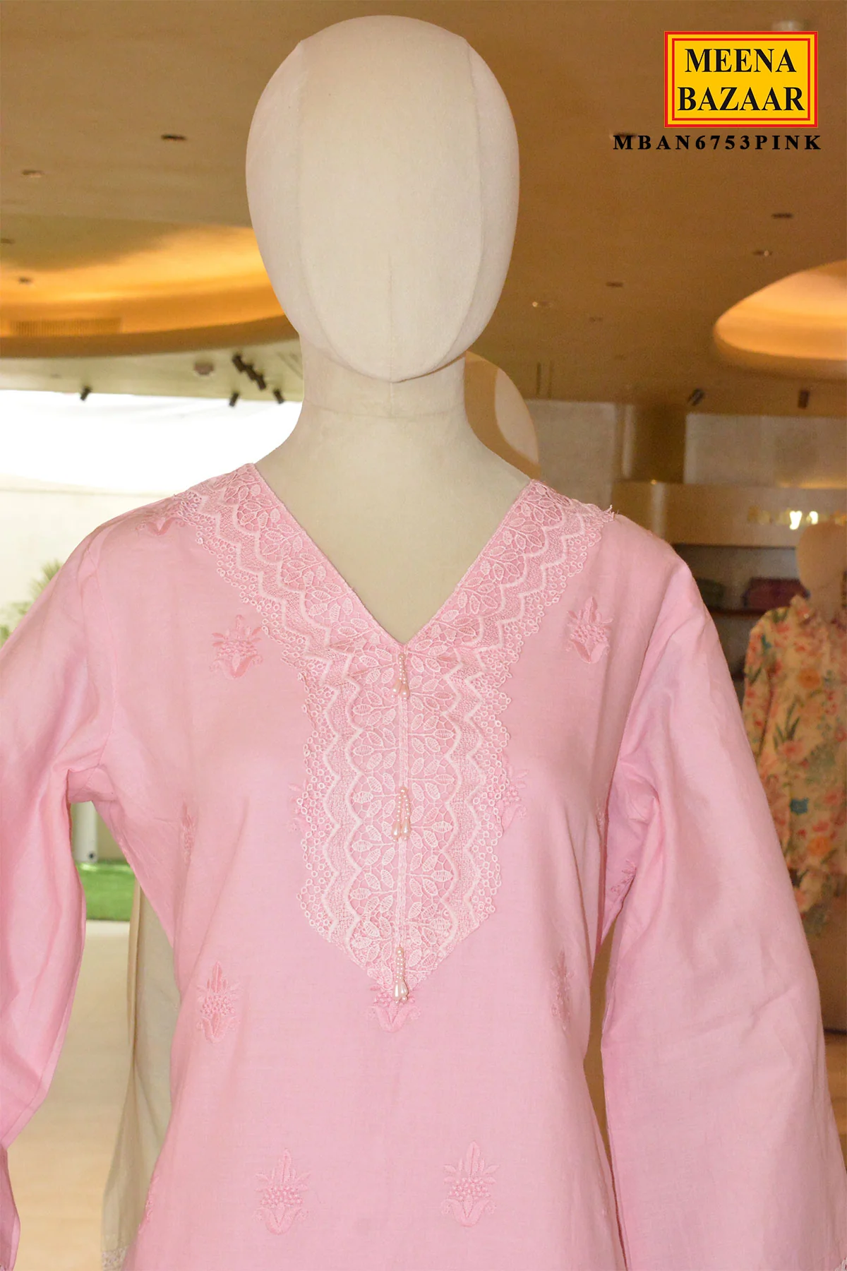 Pink Cotton Embroidered Co-Ord Set - Image 6